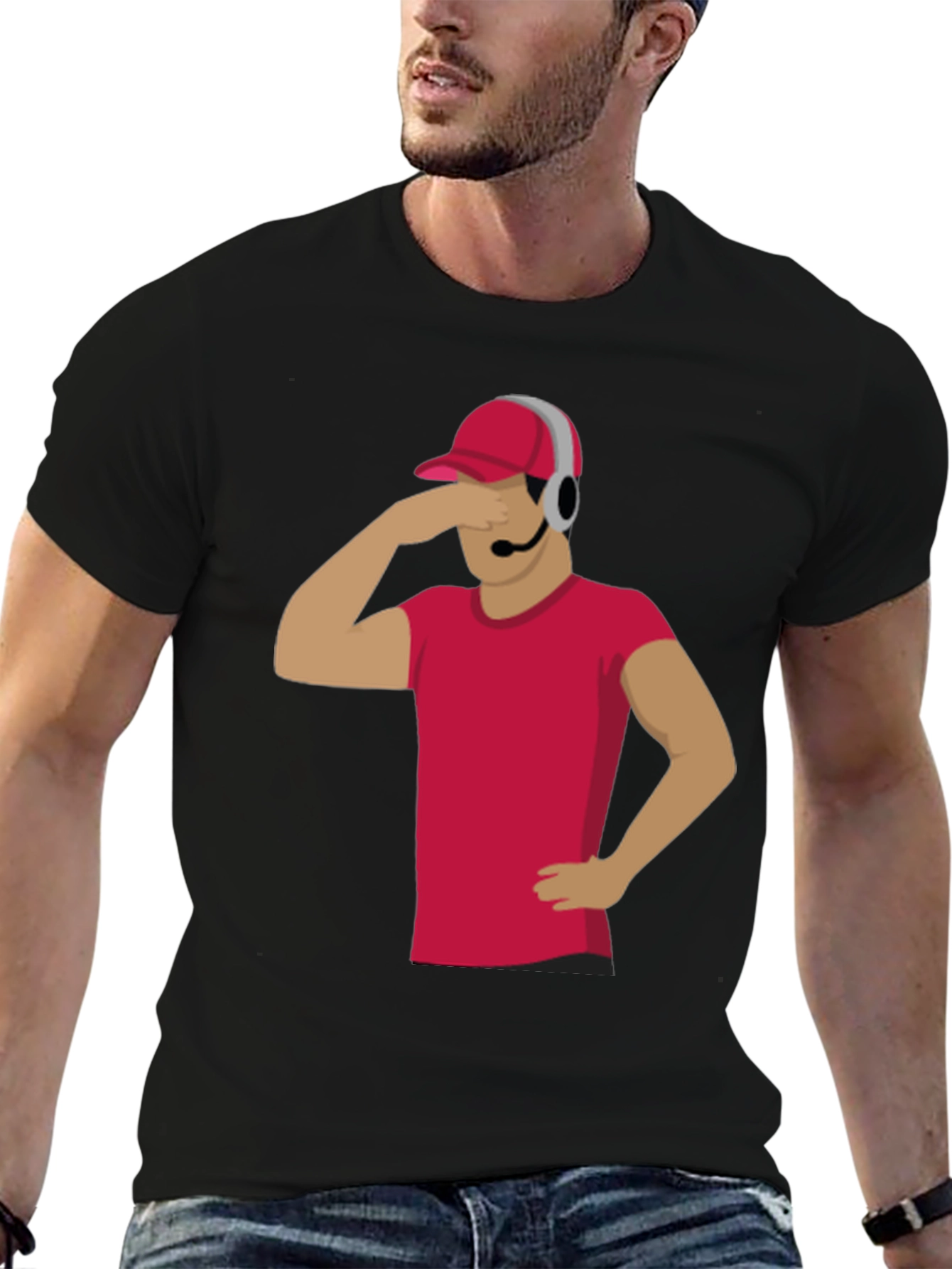 Funny Gamer T-Shirt with Headset - Novelty Graphic Tee