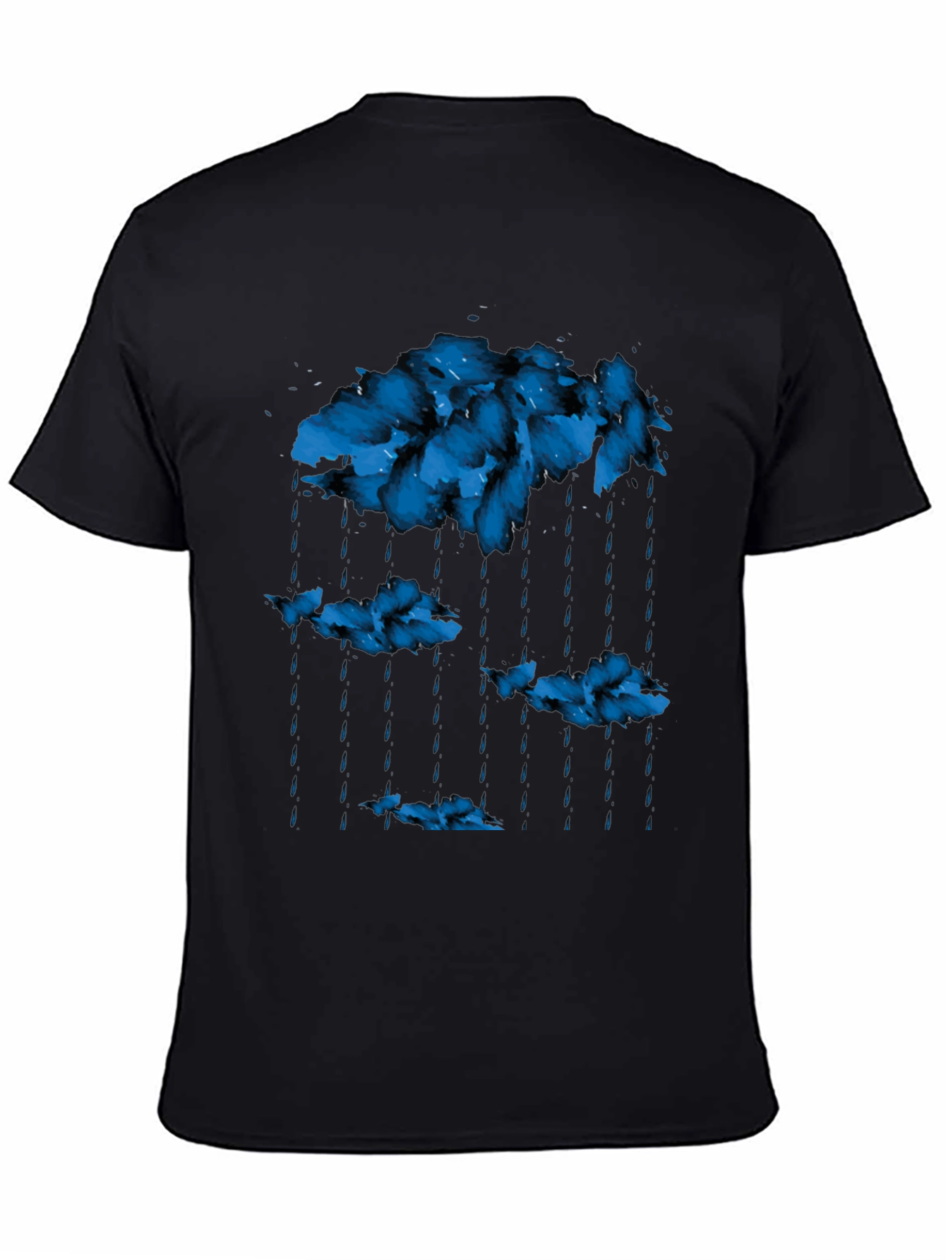 Rain Cloud Graphic Print Crew Neck T-Shirt