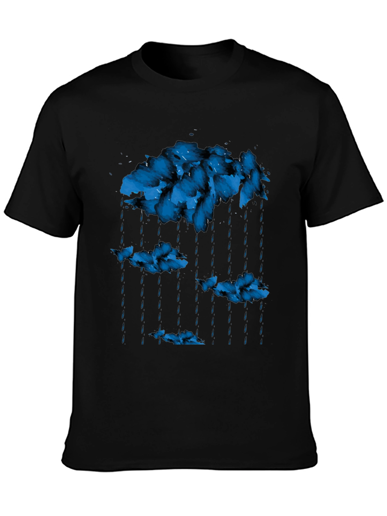 Rain Cloud Graphic Print Crew Neck T-Shirt