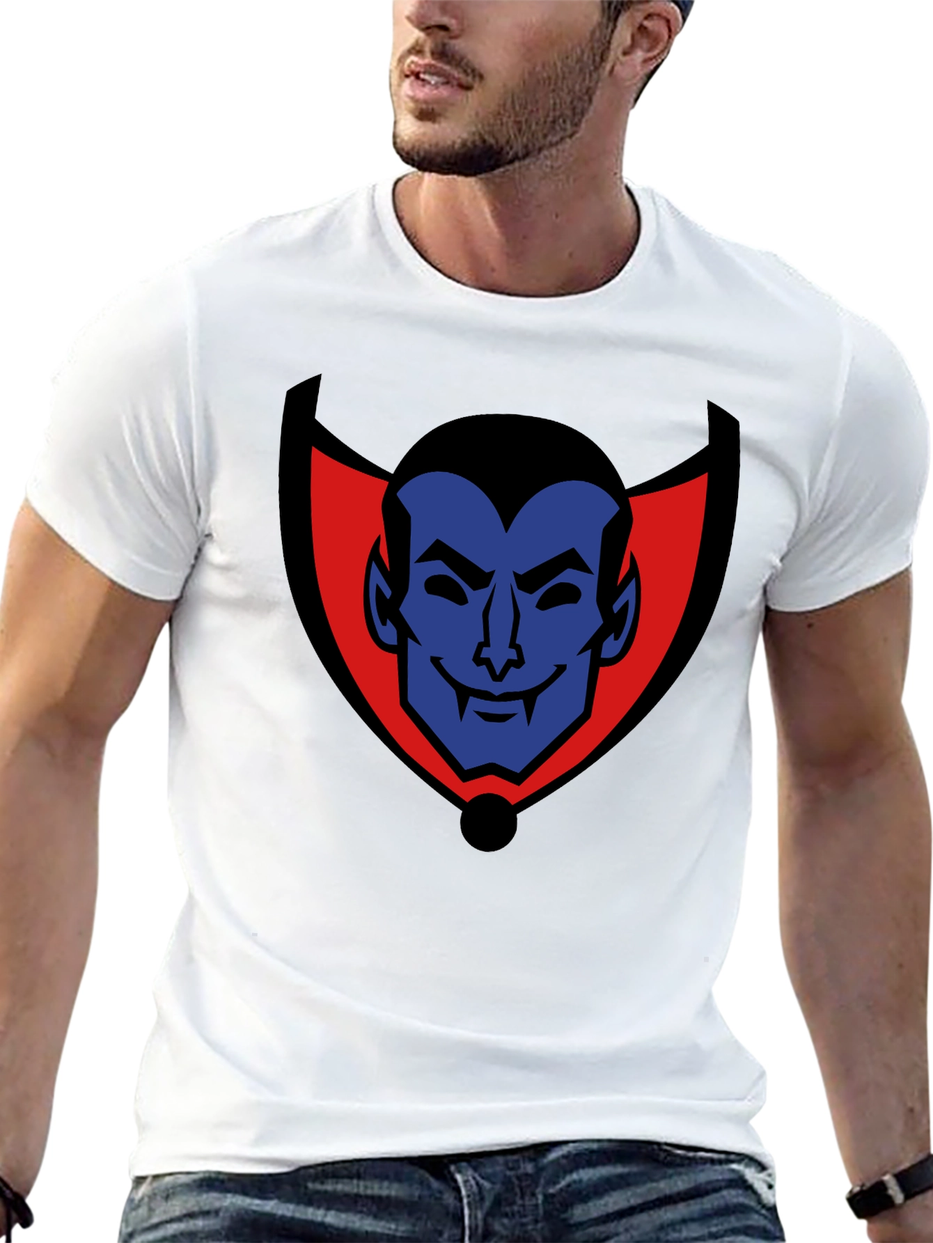 Cartoon Dracula Graphic Tee - Black