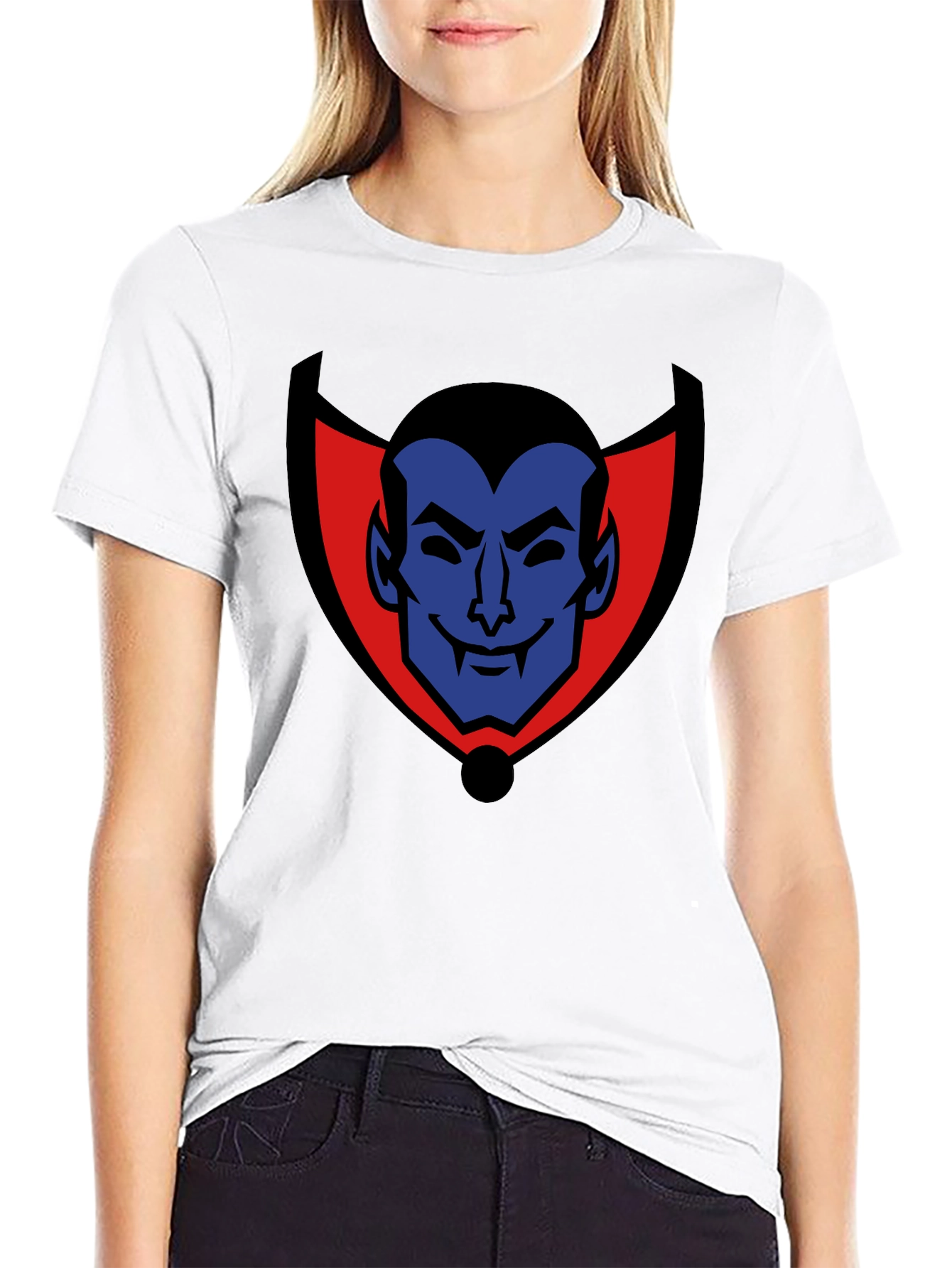 Cartoon Dracula Graphic Tee - Black