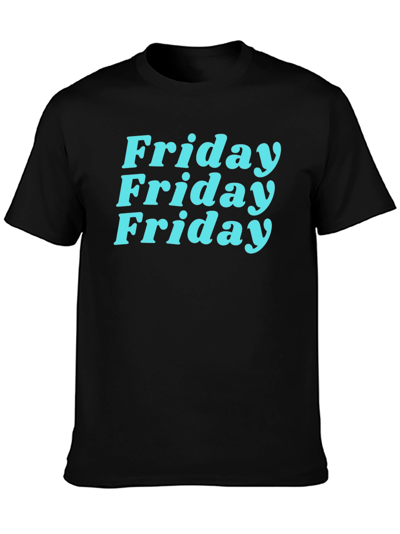 Friday Vibes Graphic Tee - Black Cotton T-Shirt