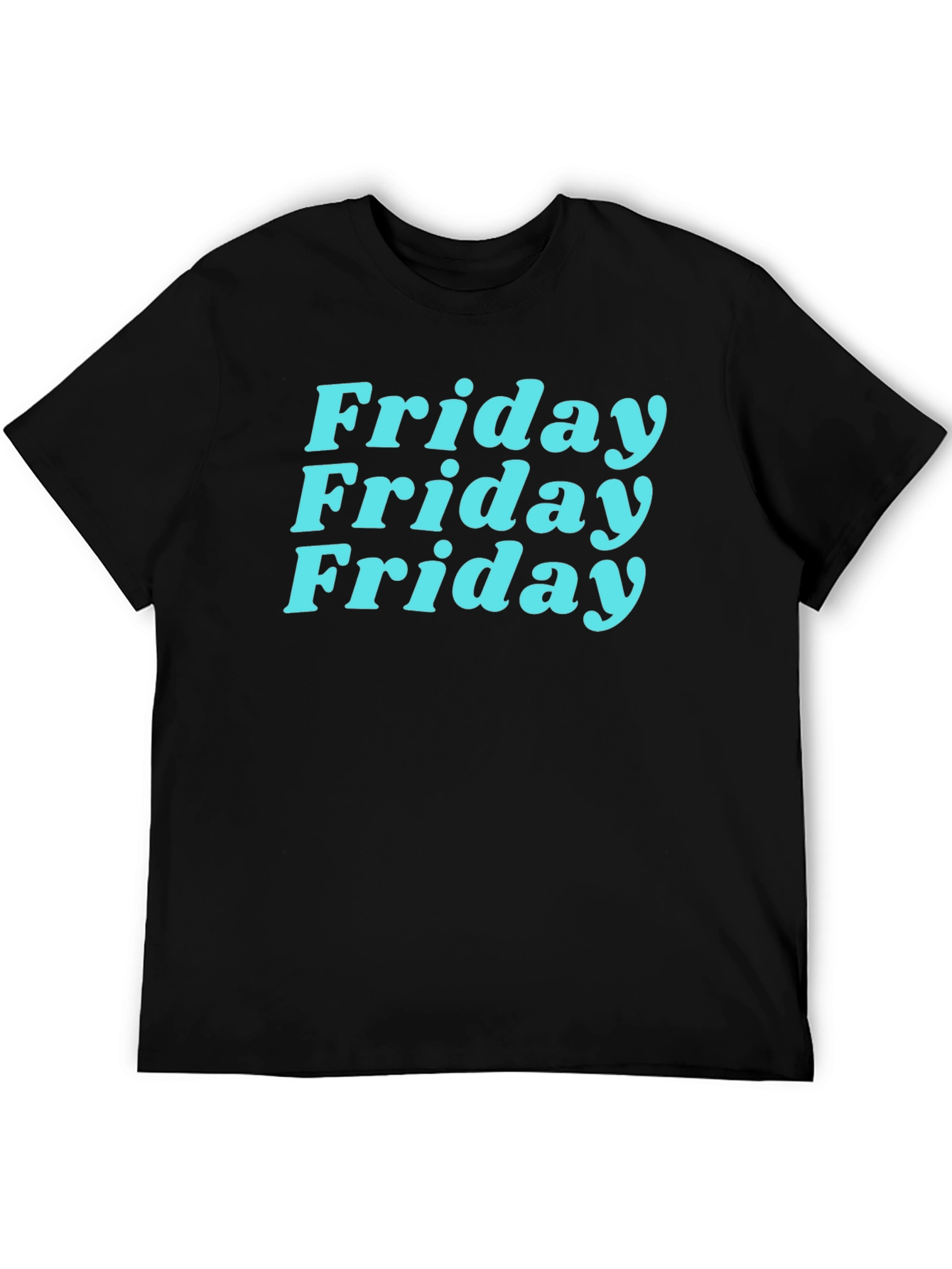Friday Vibes Graphic Tee - Black Cotton T-Shirt