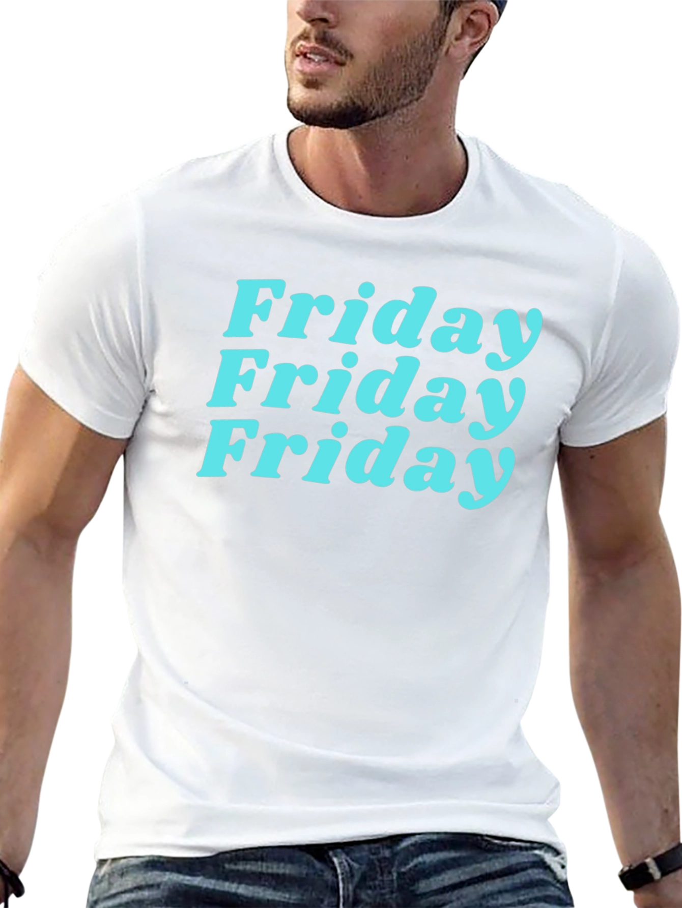 Friday Vibes Graphic Tee - Black Cotton T-Shirt