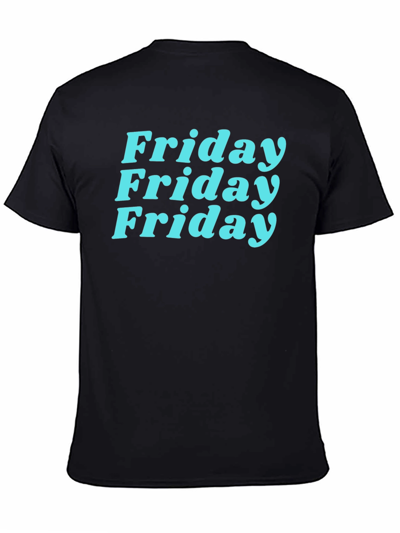 Friday Vibes Graphic Tee - Black Cotton T-Shirt