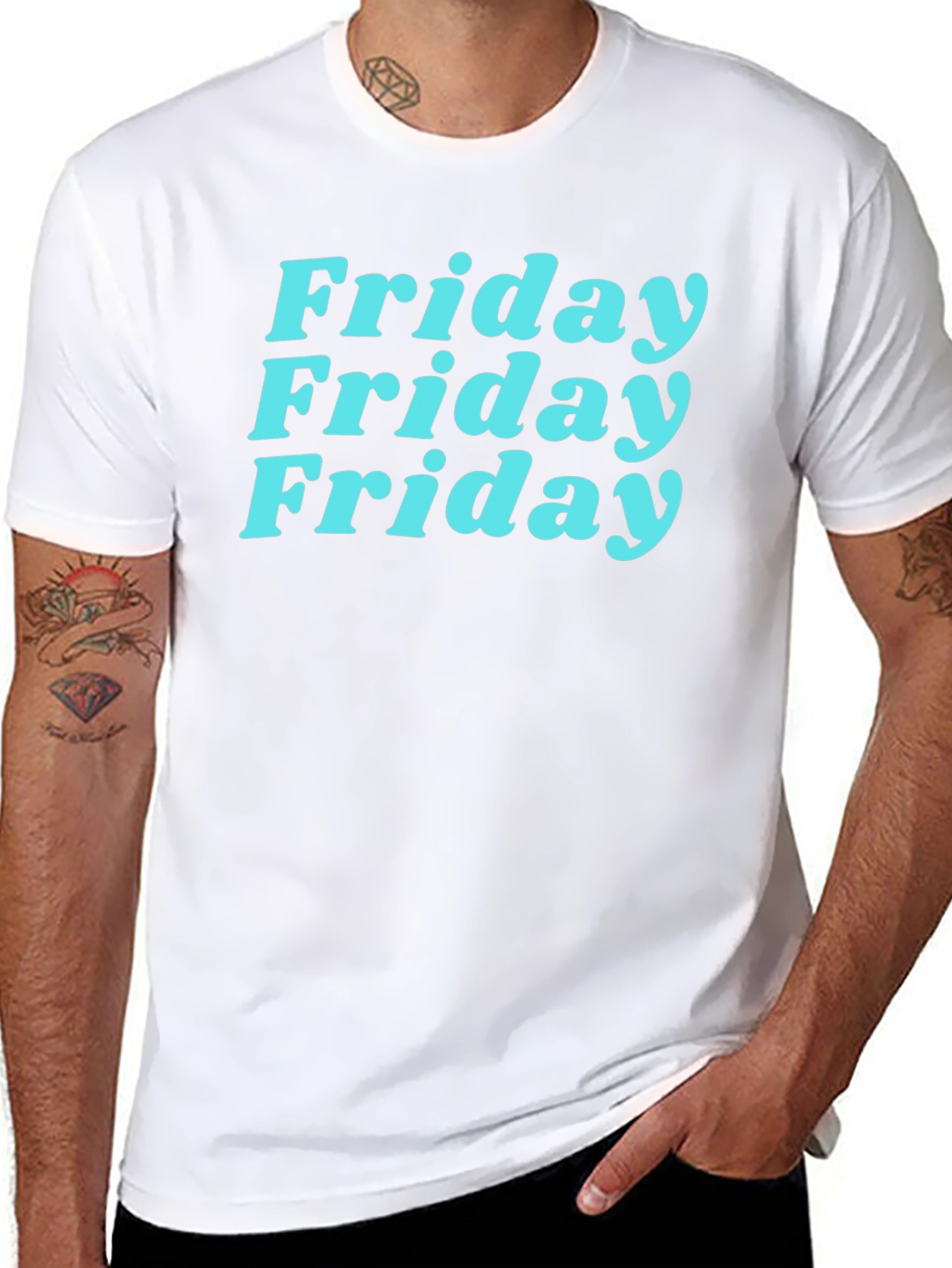 Friday Vibes Graphic Tee - Black Cotton T-Shirt