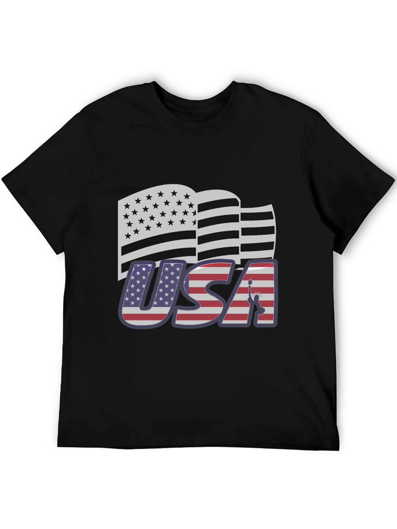USA Flag Graphic Tee Patriotic Style