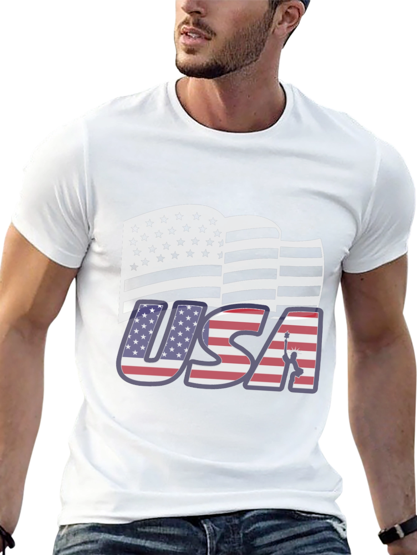 USA Flag Graphic Tee Patriotic Style