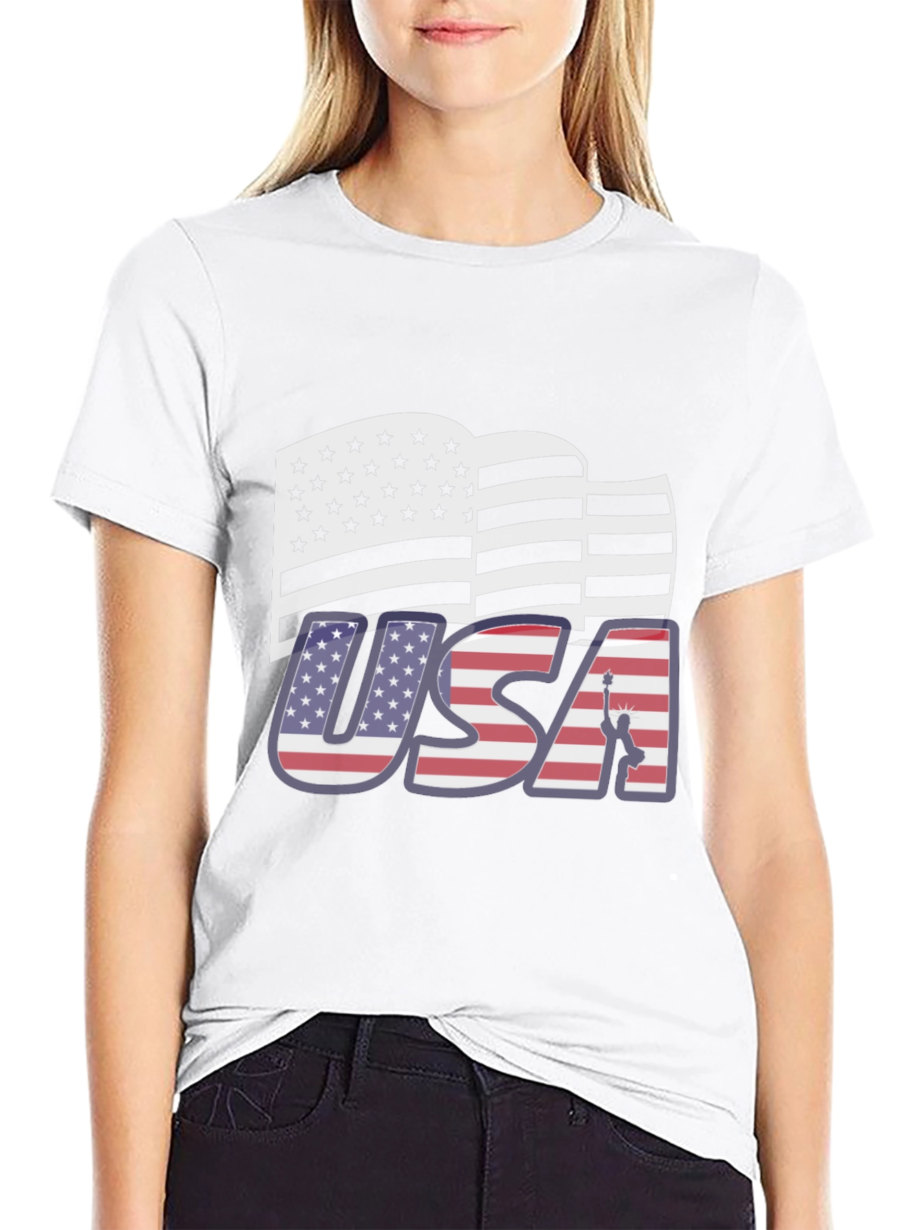 USA Flag Graphic Tee Patriotic Style