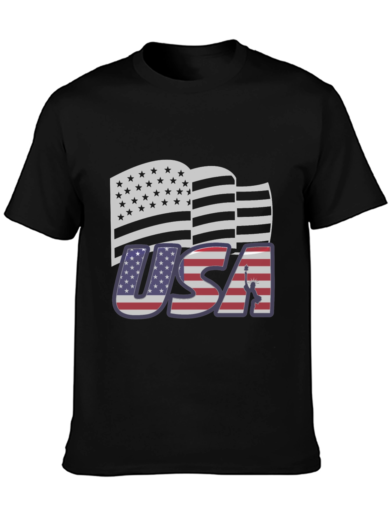 USA Flag Graphic Tee Patriotic Style