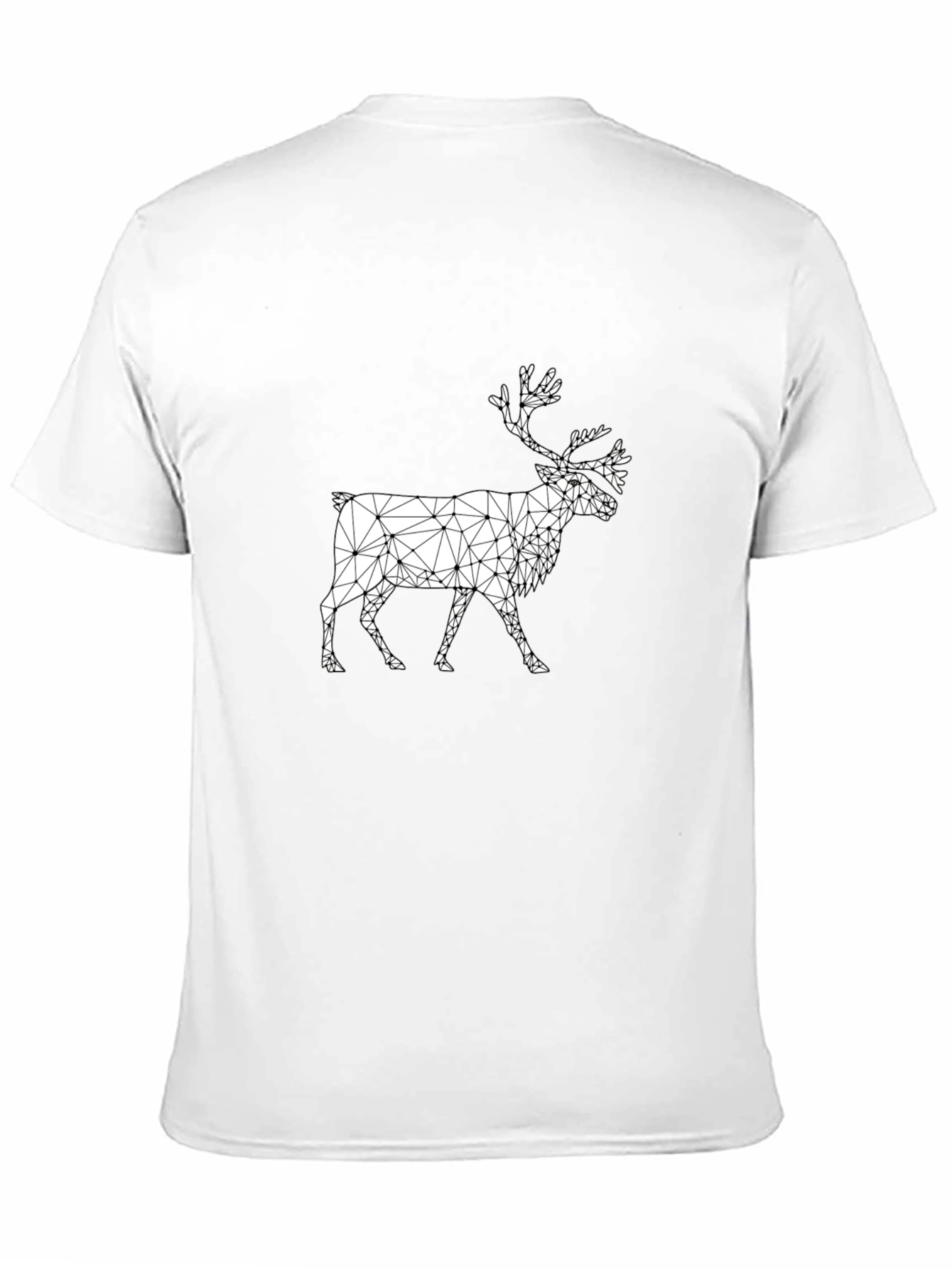 Geometric Reindeer Graphic Tee - Black