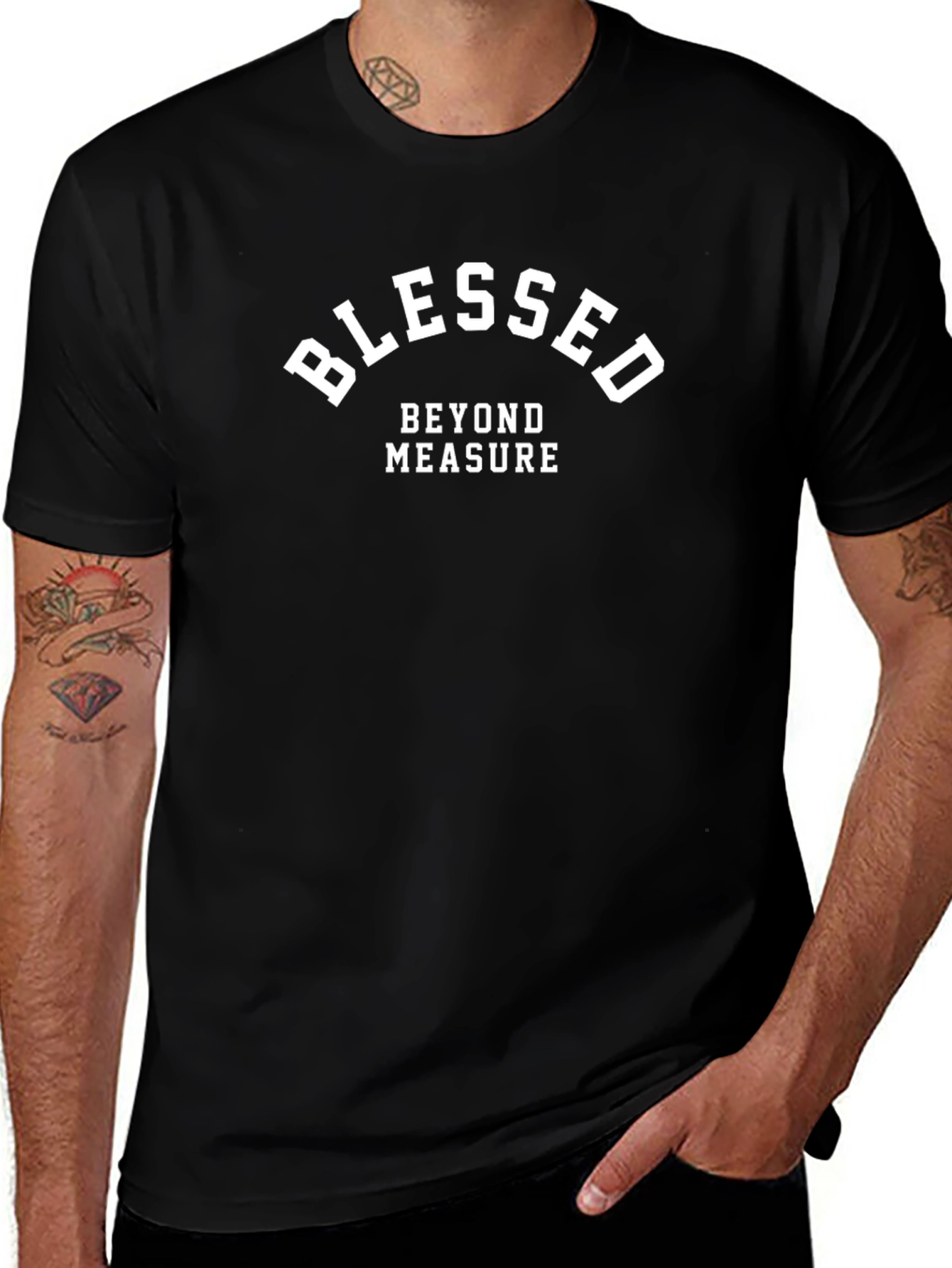 Blessed Beyond Measure Black Graphic Tee