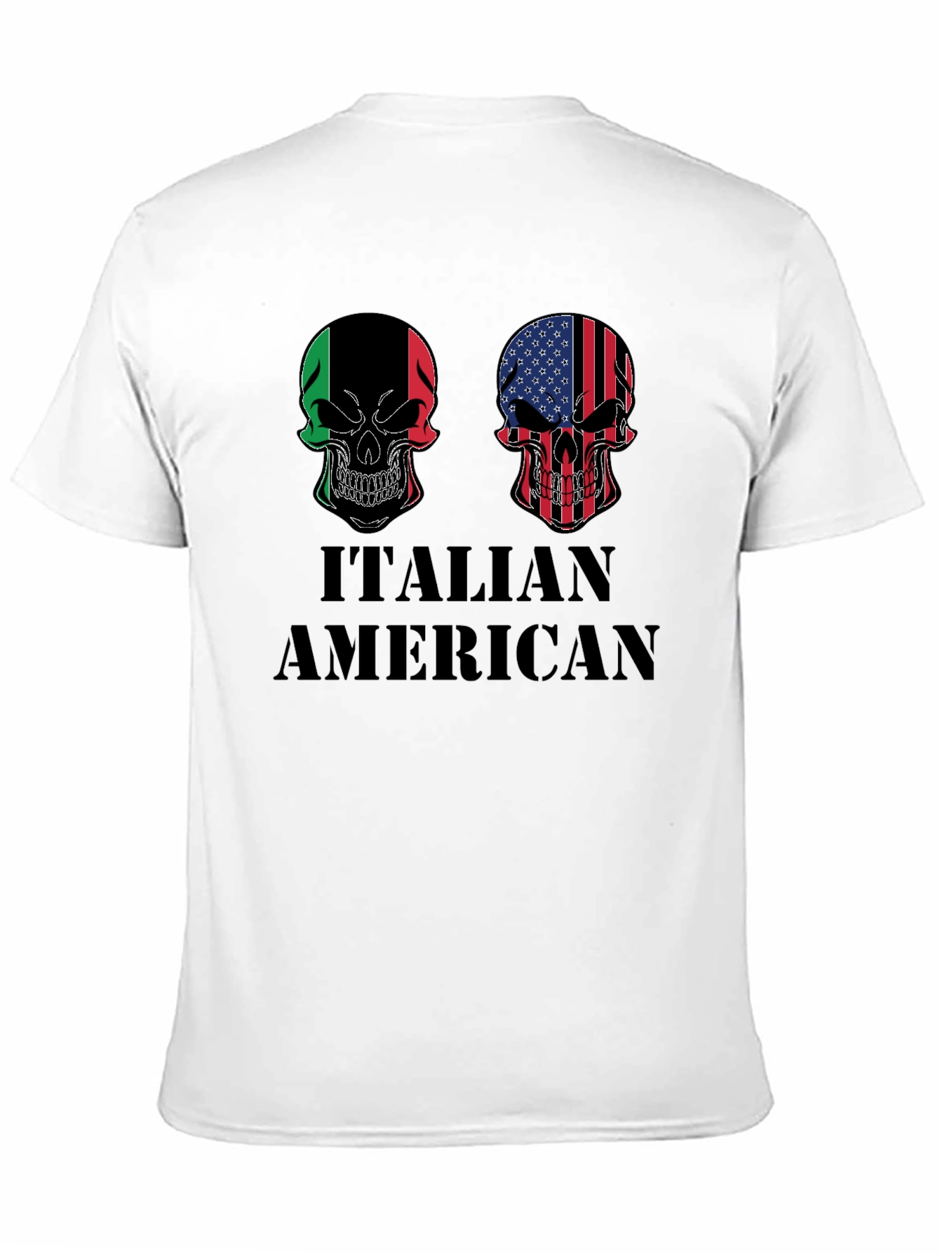 Italian American Skull Graphic T-Shirt