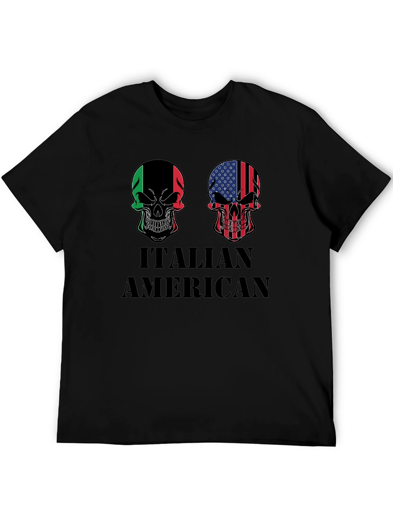 Italian American Skull Graphic T-Shirt