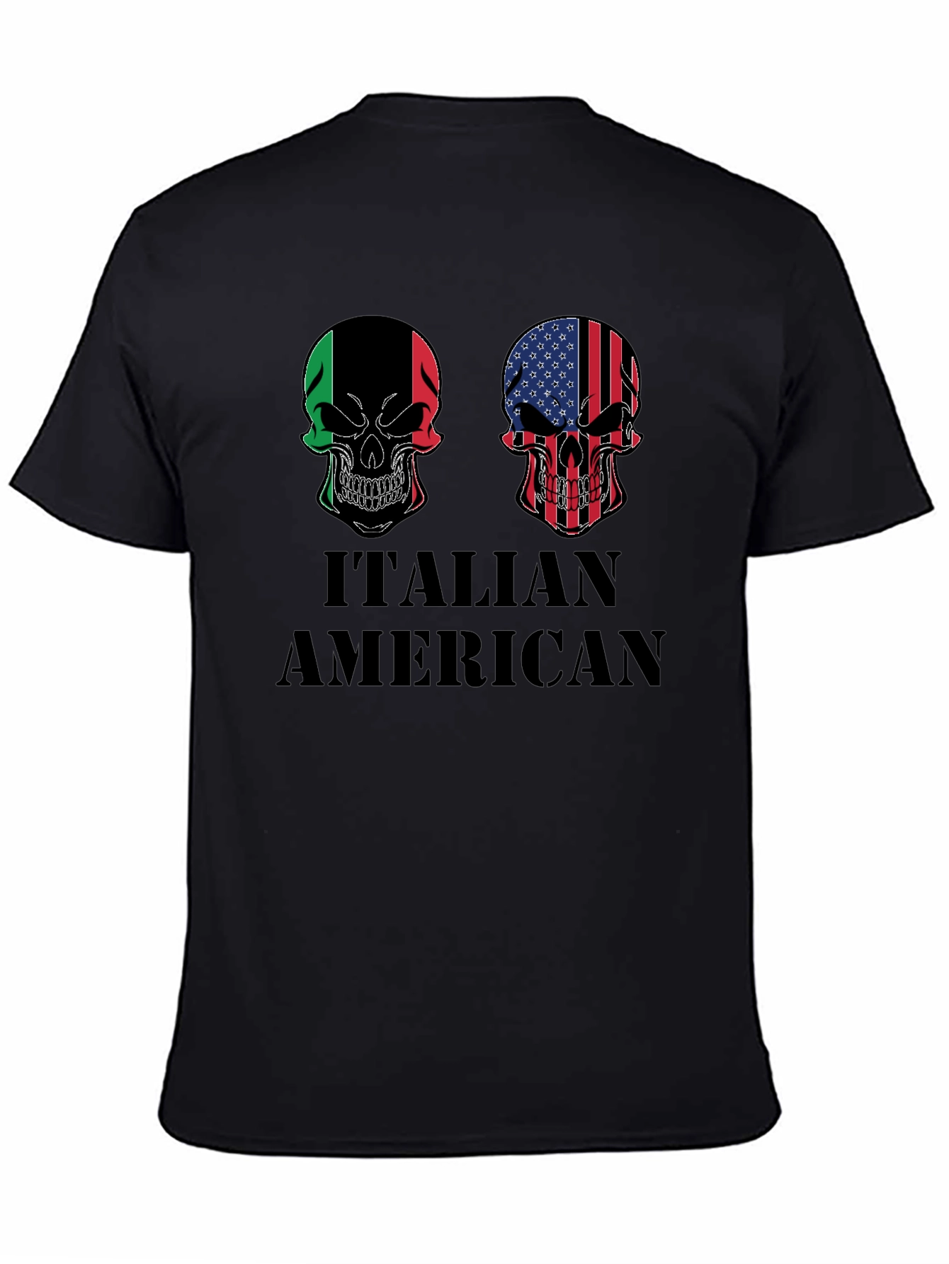 Italian American Skull Graphic T-Shirt