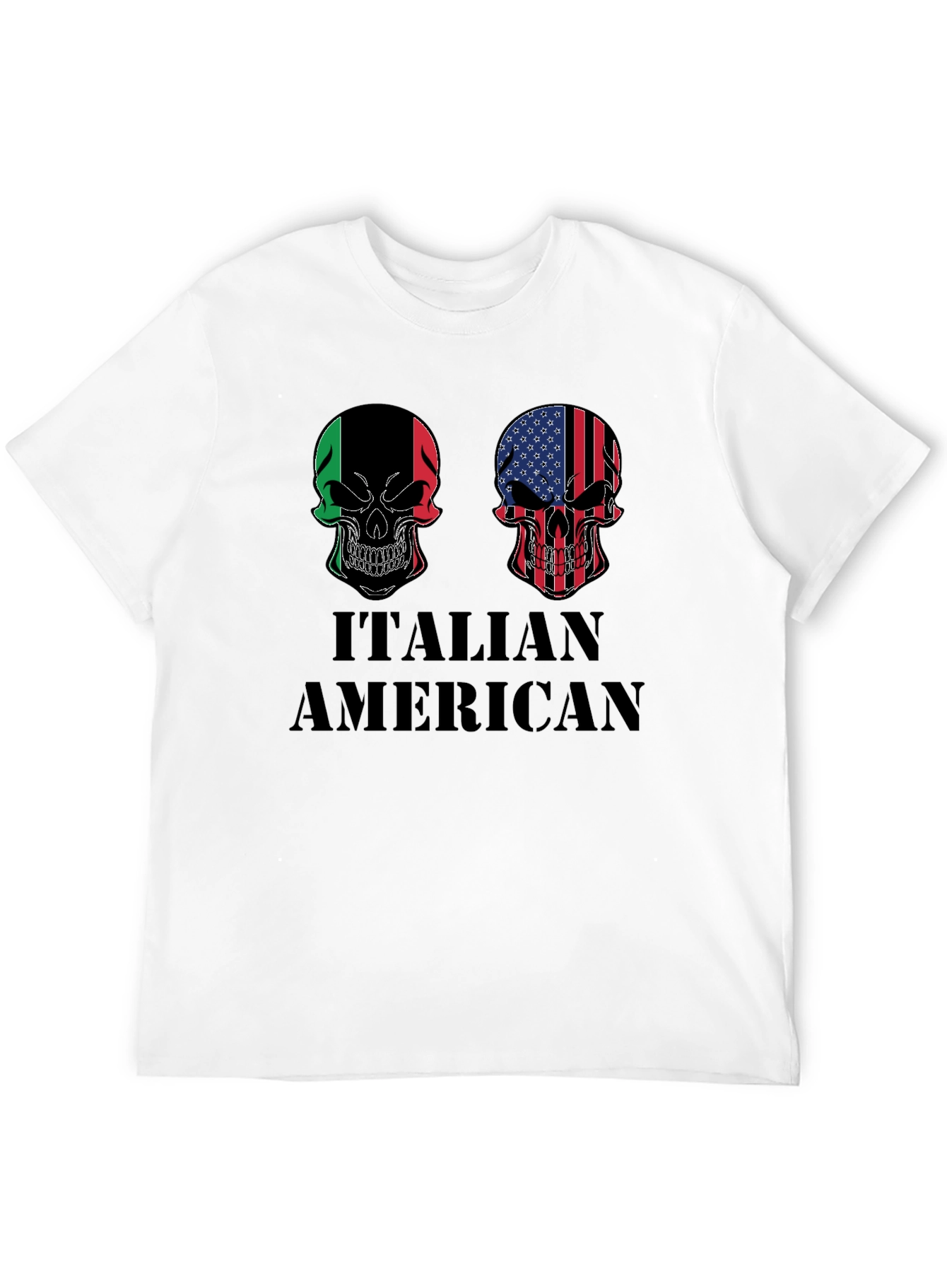 Italian American Skull Graphic T-Shirt