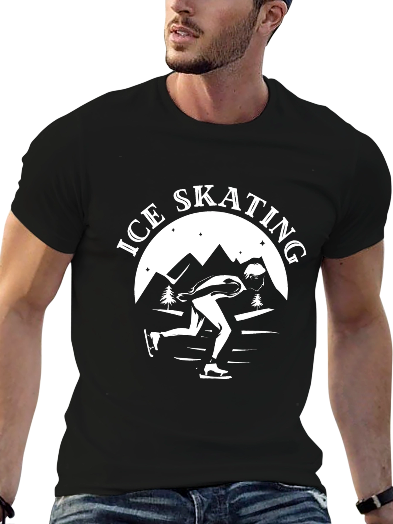 Ice Skating Graphic Tee - Cool Winter Design
