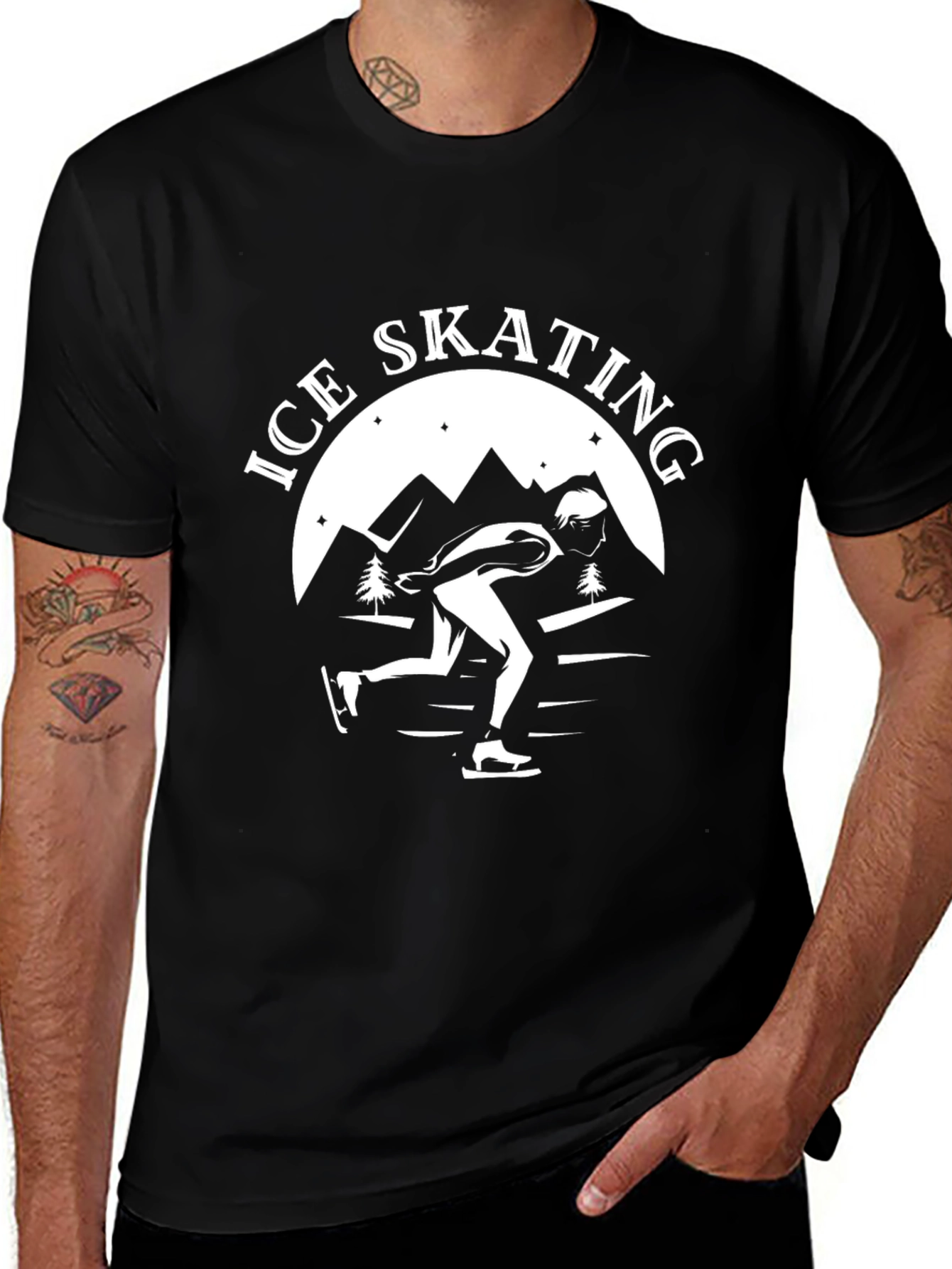 Ice Skating Graphic Tee - Cool Winter Design