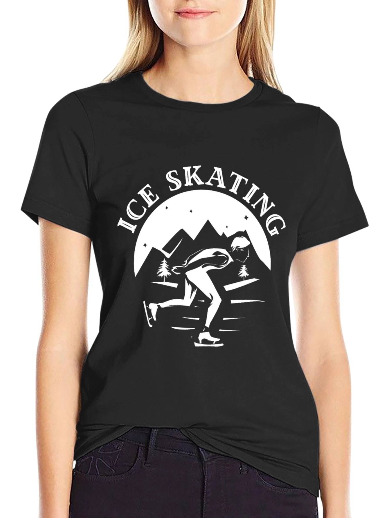 Ice Skating Graphic Tee - Cool Winter Design