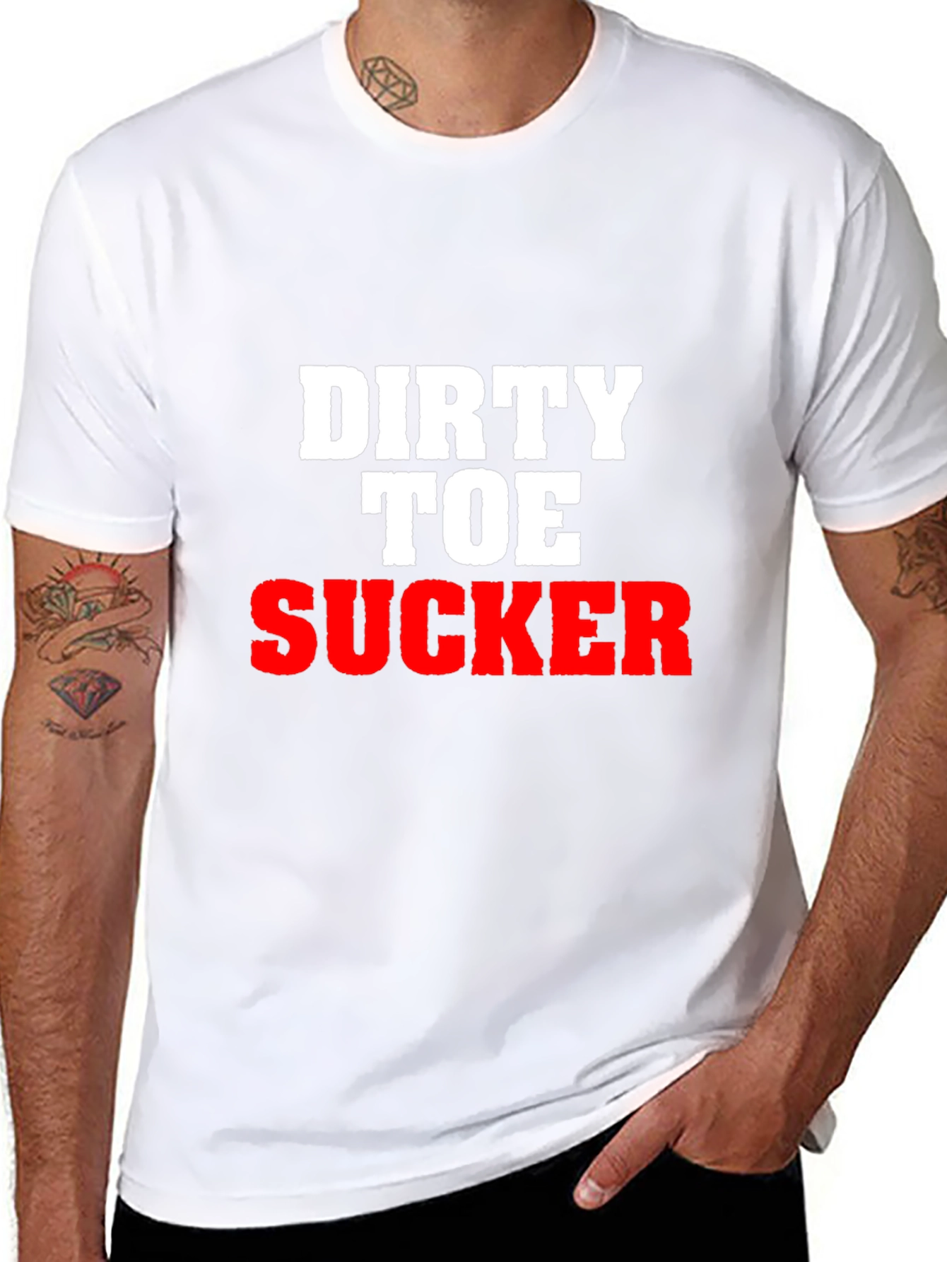 Offensive Graphic Tee: Dirty Toe Sucker Slogan Shirt