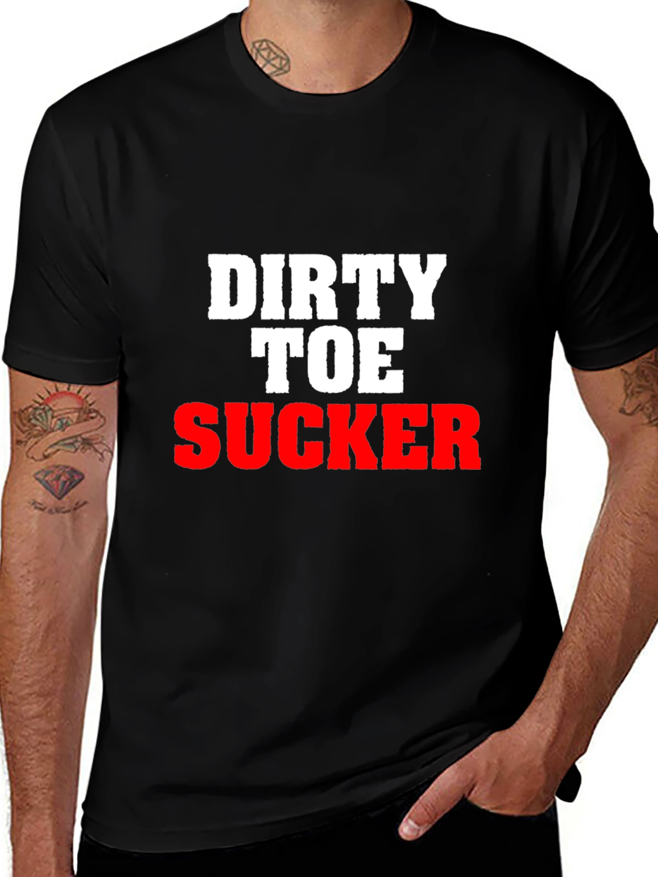 Offensive Graphic Tee: Dirty Toe Sucker Slogan Shirt