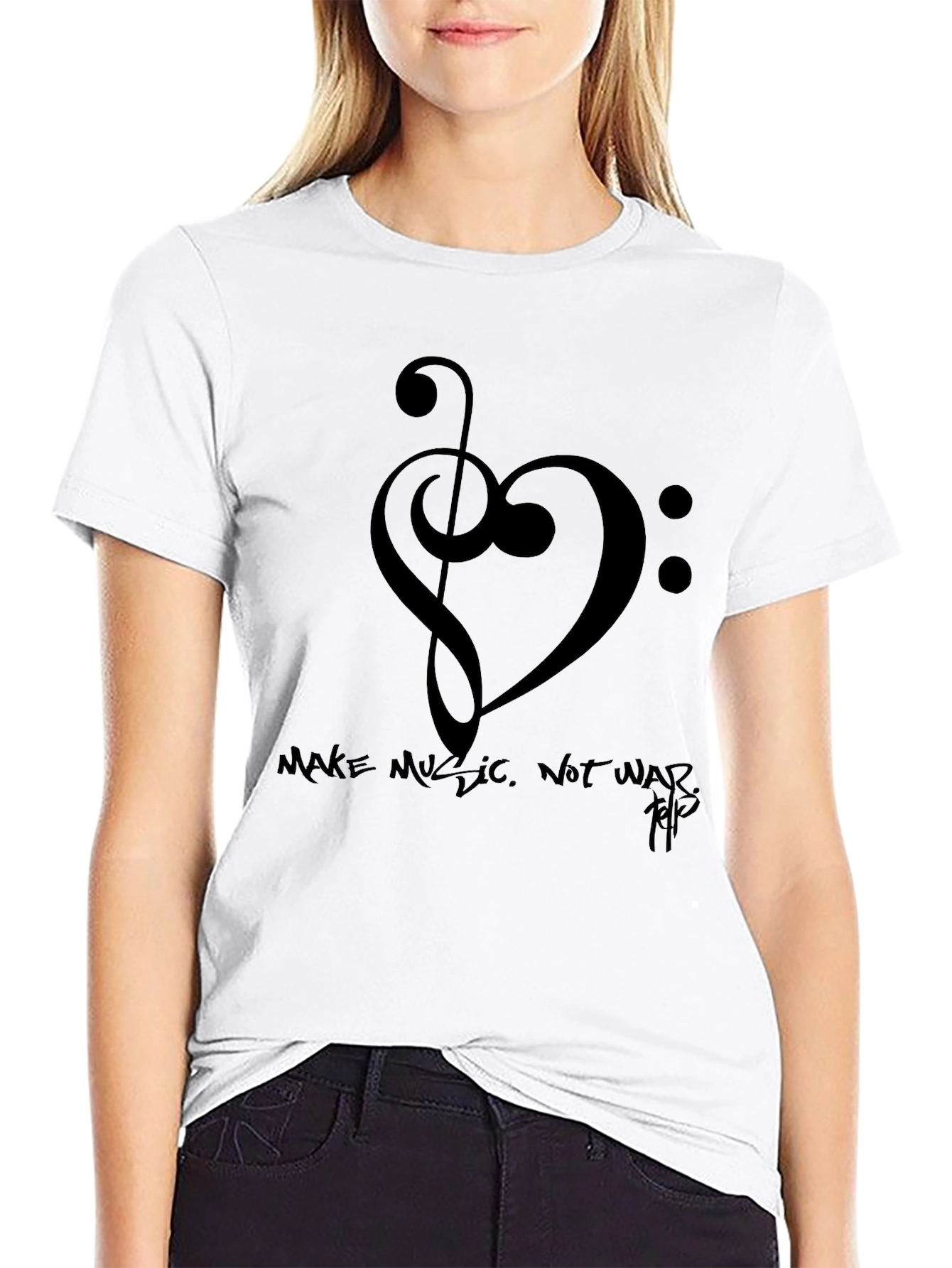 Music Heart T-Shirt - Make Music Not War