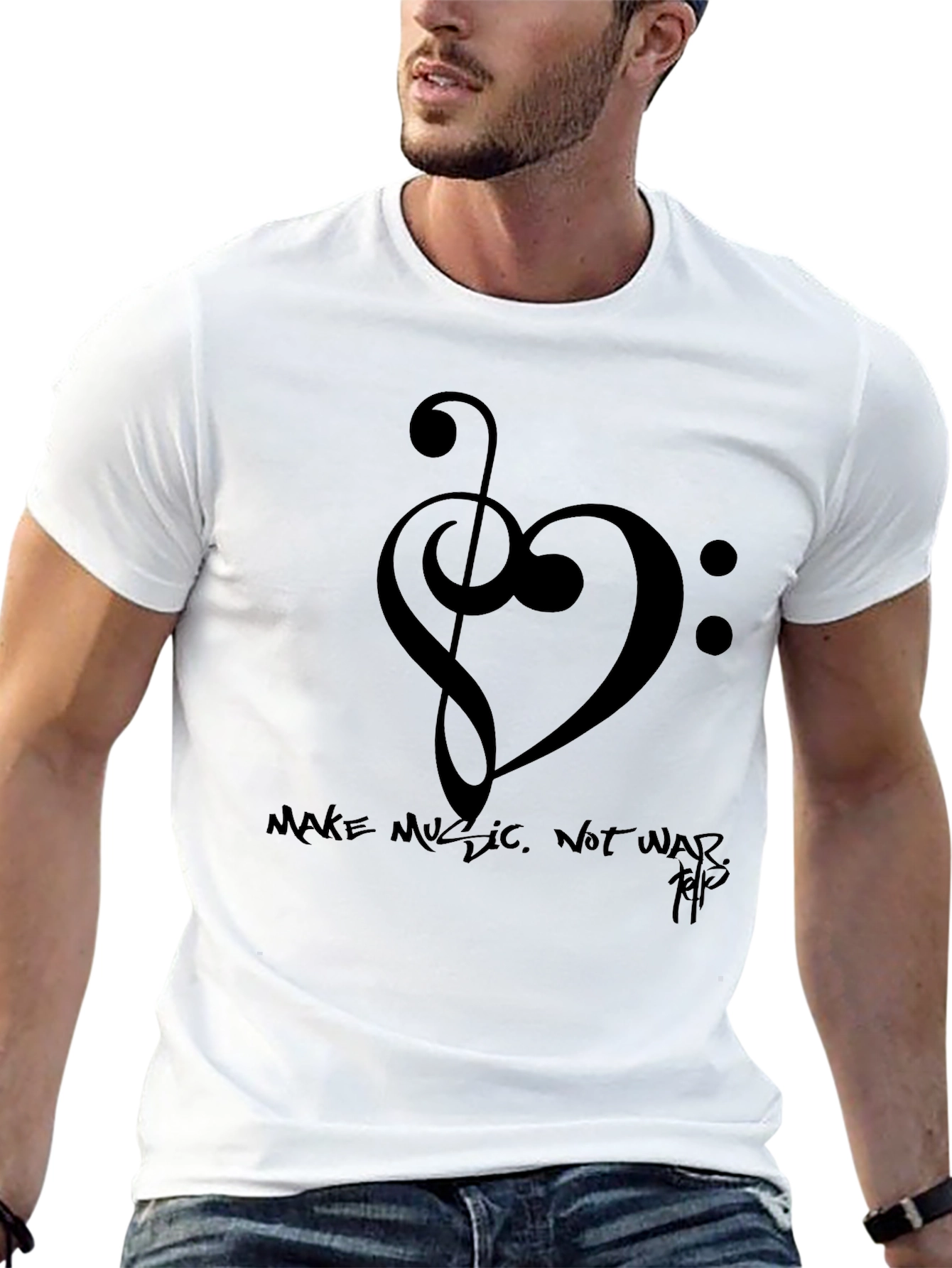 Music Heart T-Shirt - Make Music Not War