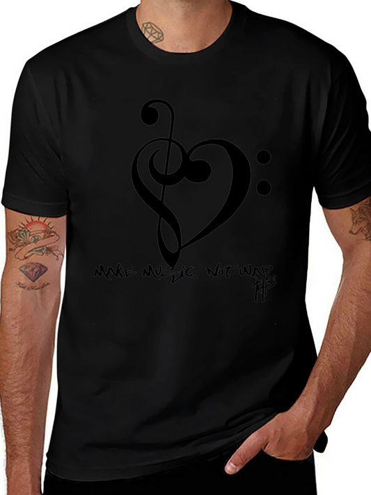 Music Heart T-Shirt - Make Music Not War