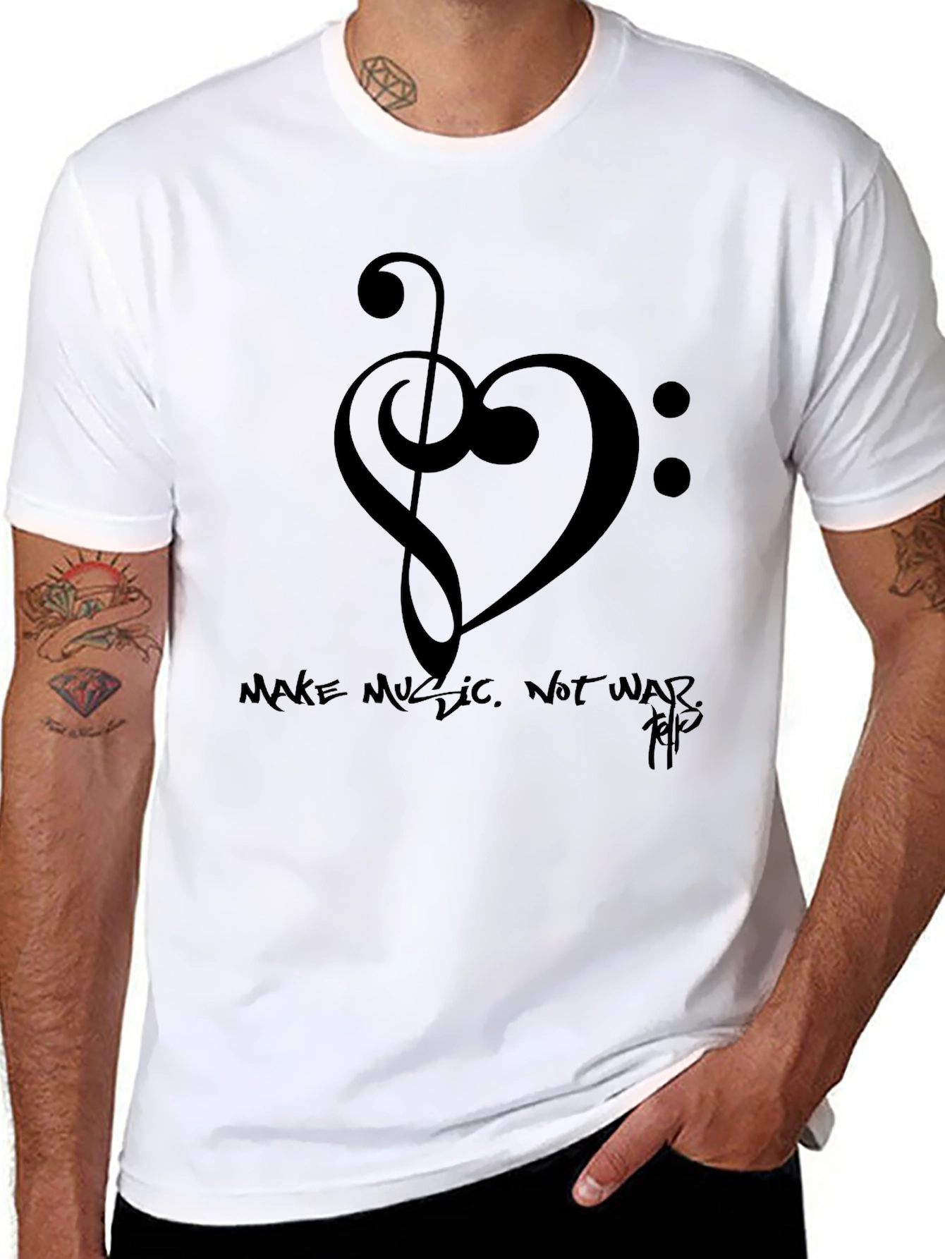 Music Heart T-Shirt - Make Music Not War