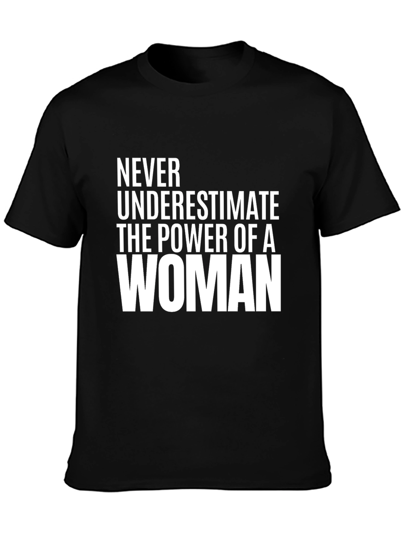 Powerful Woman Graphic Tee - Black Cotton T-Shirt