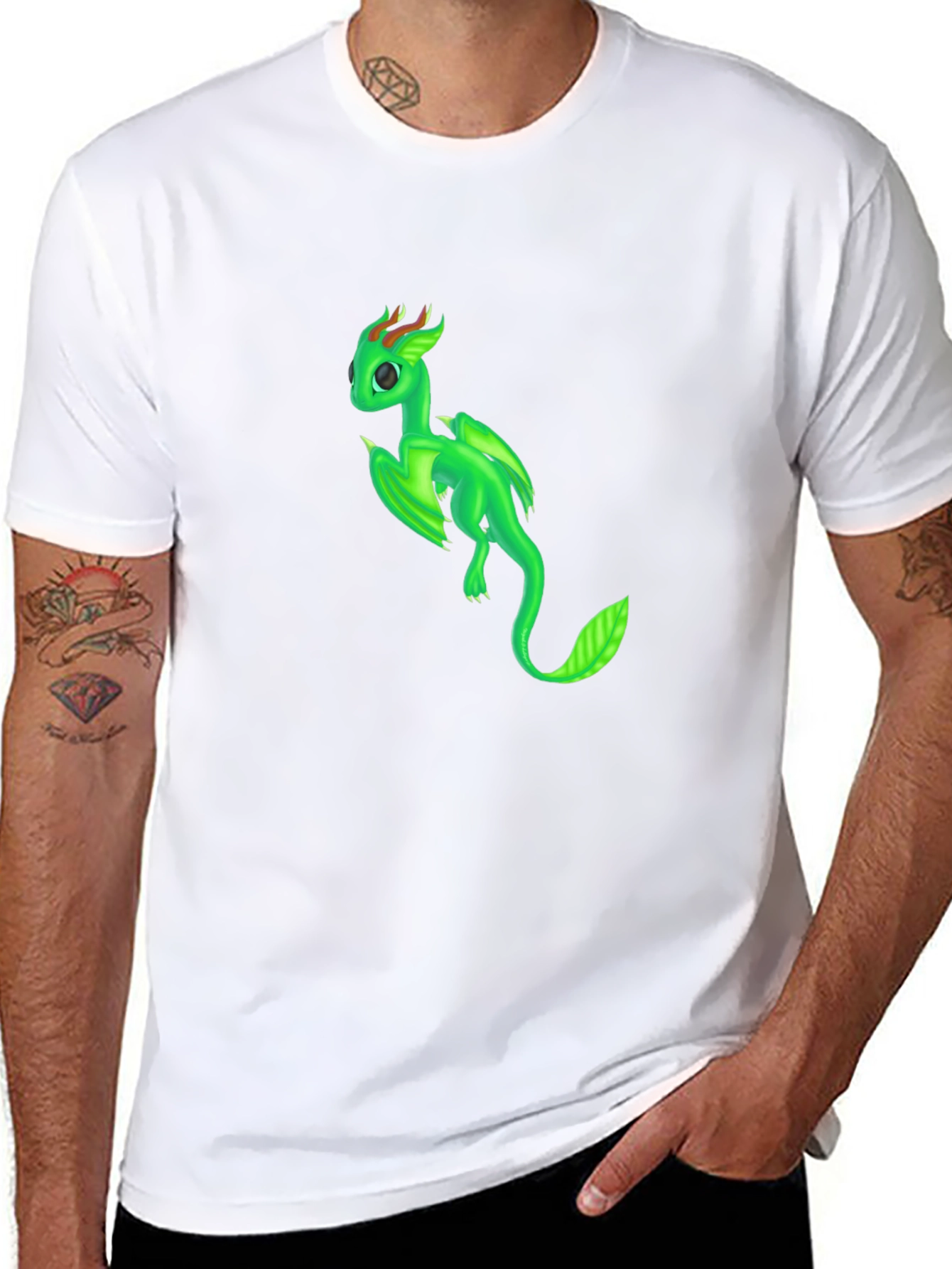 Green Dragon Graphic T-Shirt - Fantasy Creature Tee