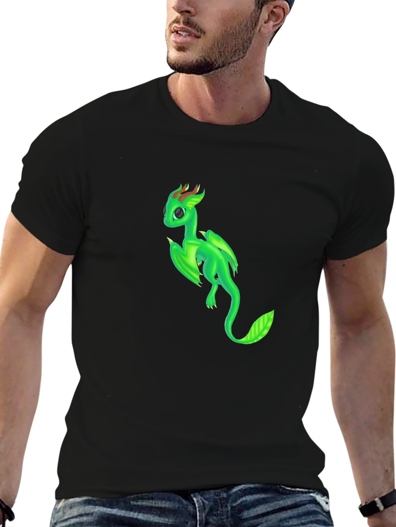 Green Dragon Graphic T-Shirt - Fantasy Creature Tee
