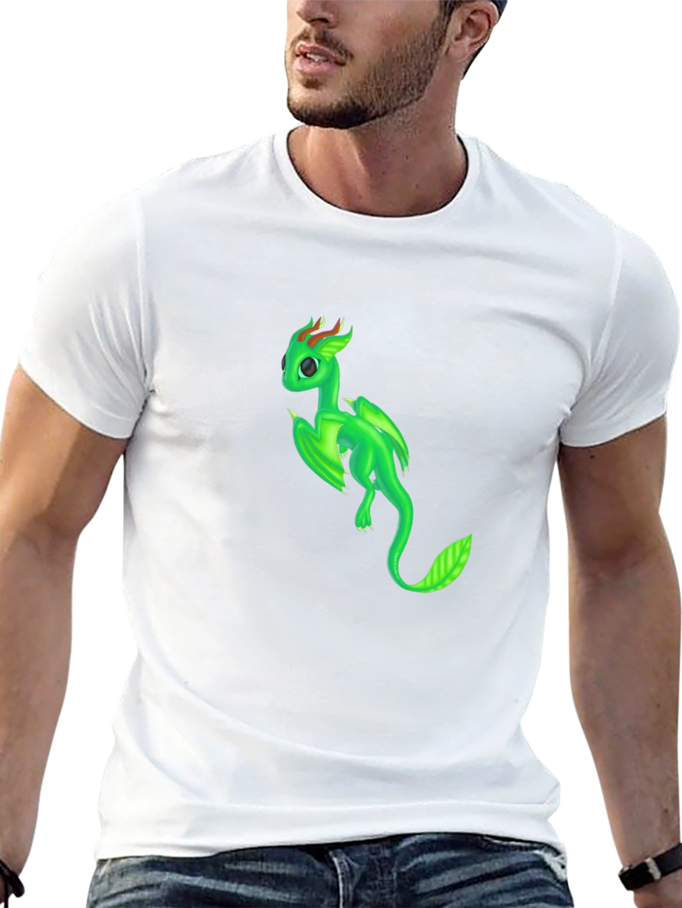 Green Dragon Graphic T-Shirt - Fantasy Creature Tee