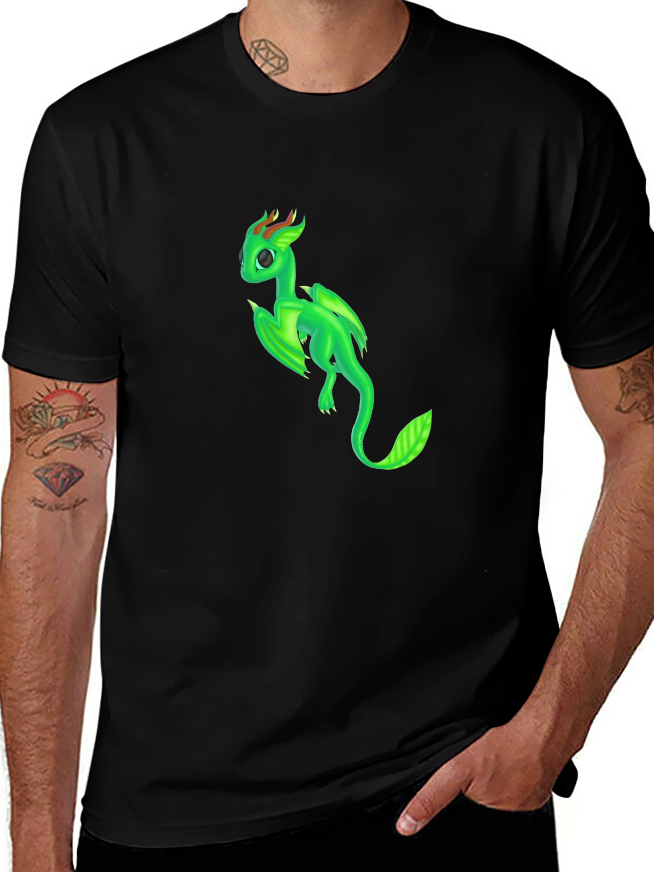 Green Dragon Graphic T-Shirt - Fantasy Creature Tee