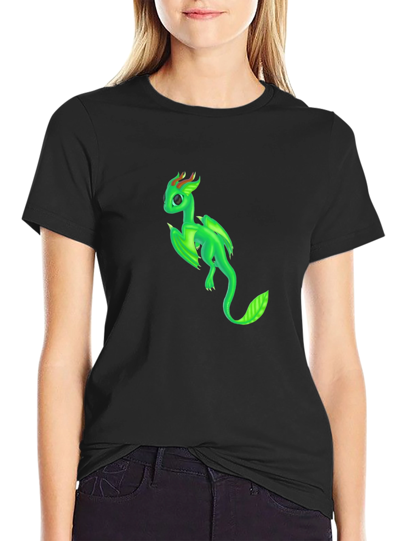 Green Dragon Graphic T-Shirt - Fantasy Creature Tee