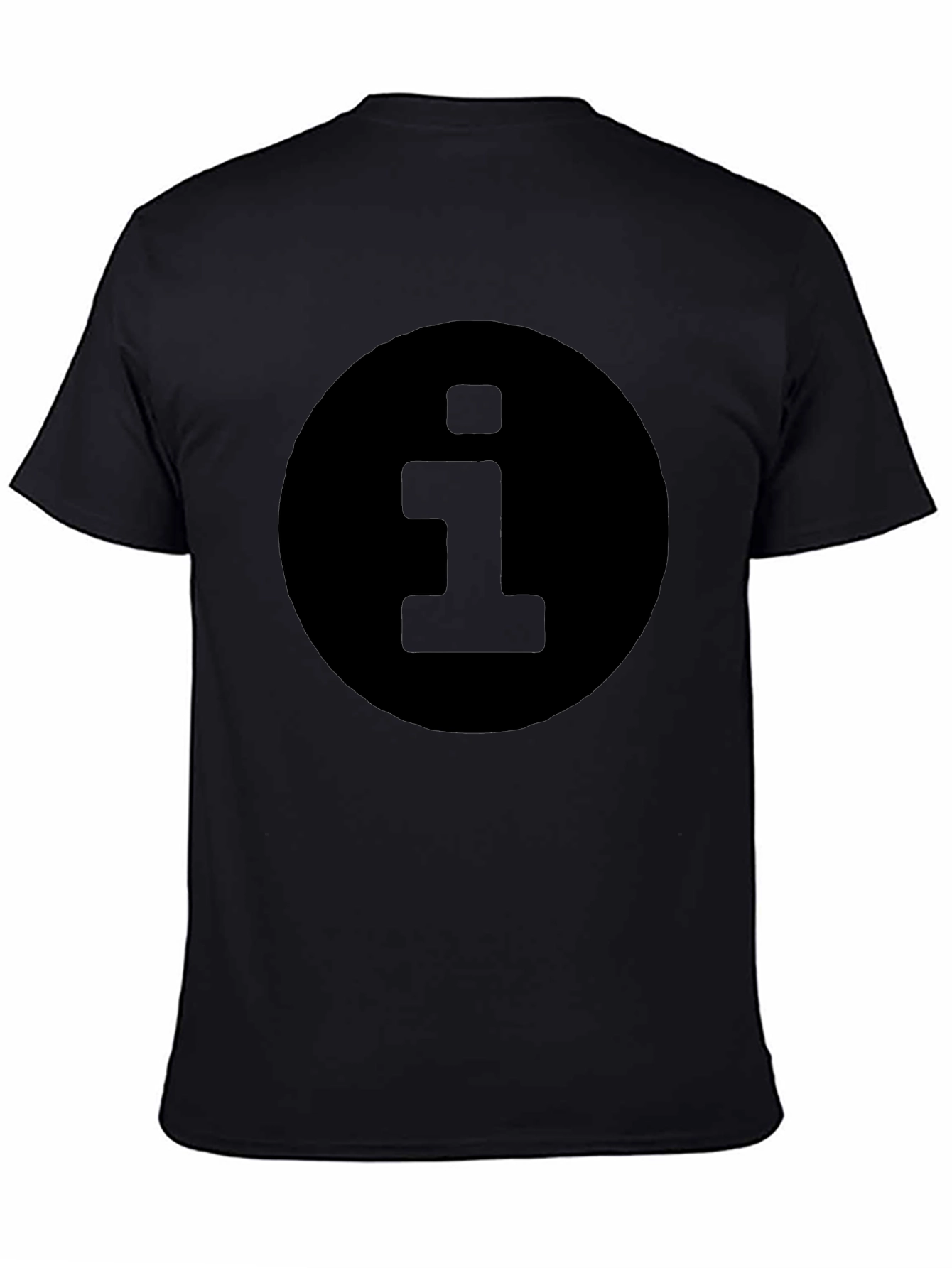 Mens Black T-Shirt with Information Symbol
