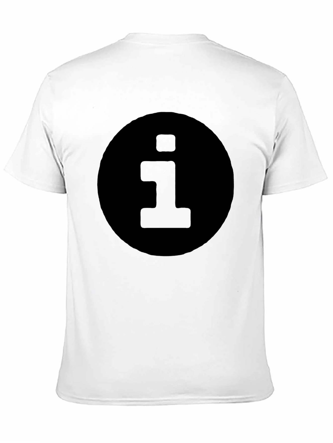 Mens Black T-Shirt with Information Symbol