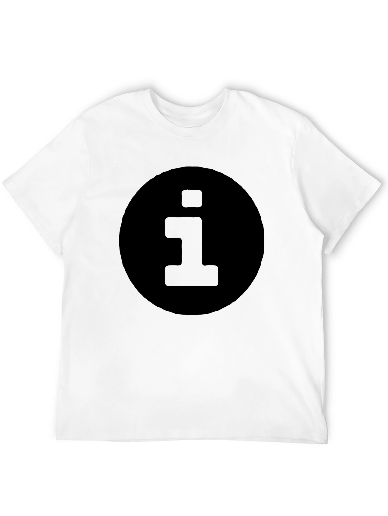 Mens Black T-Shirt with Information Symbol