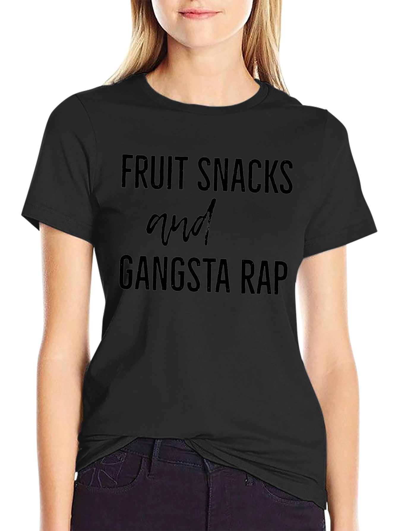 Fruit Snacks & Gangsta Rap Black Graphic Tee