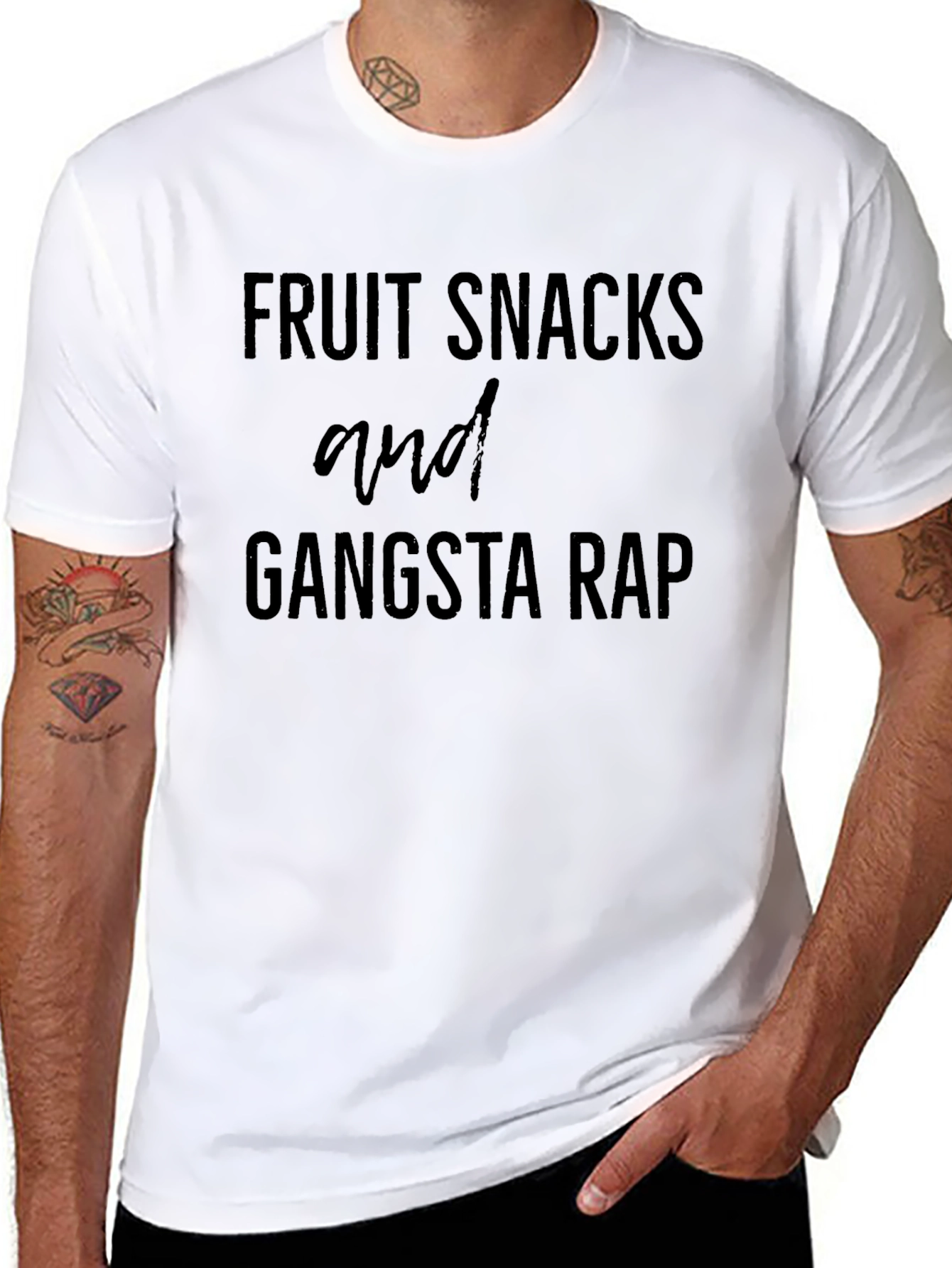 Fruit Snacks & Gangsta Rap Black Graphic Tee