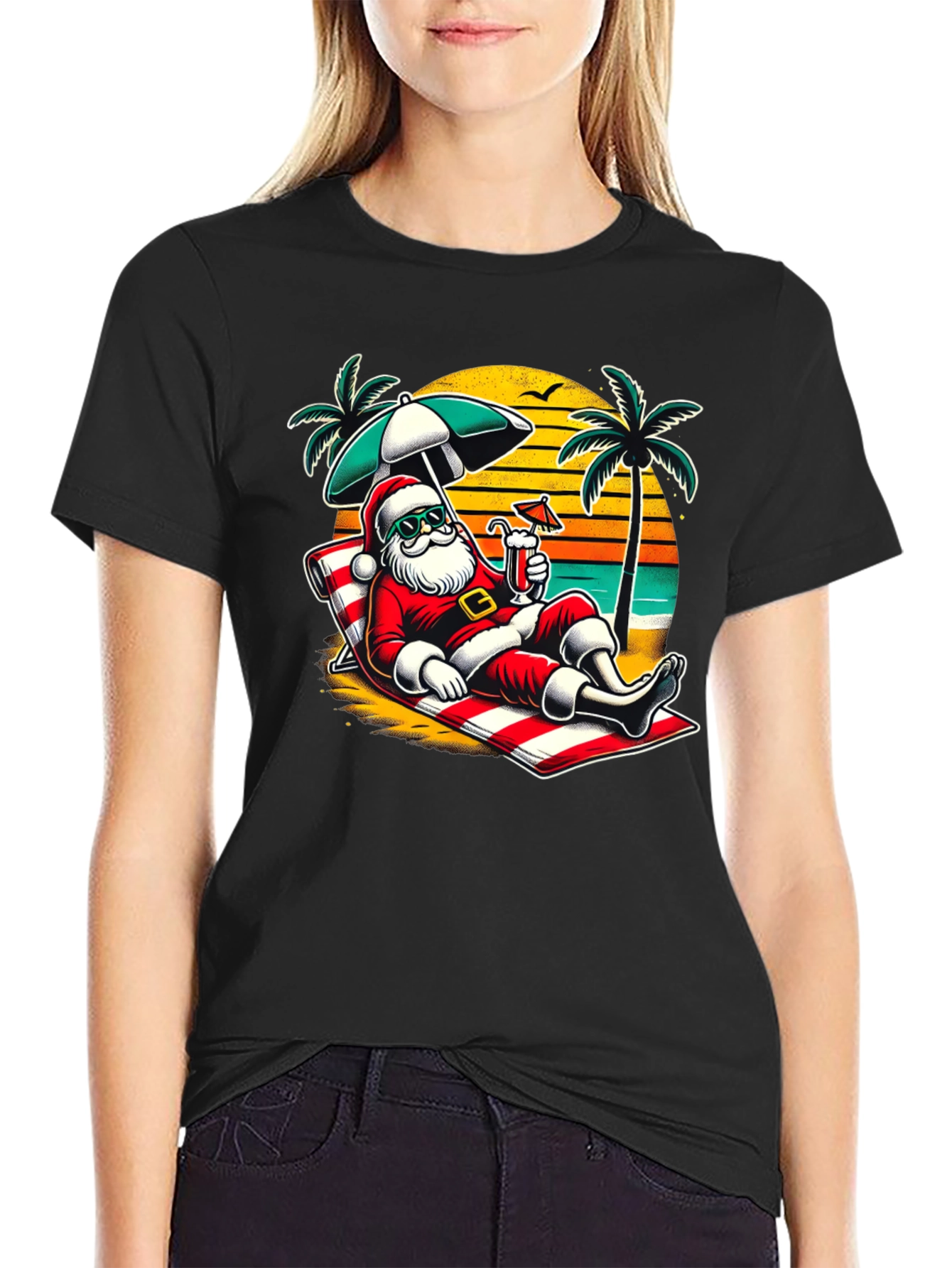 Relaxing Santa Beach T-Shirt