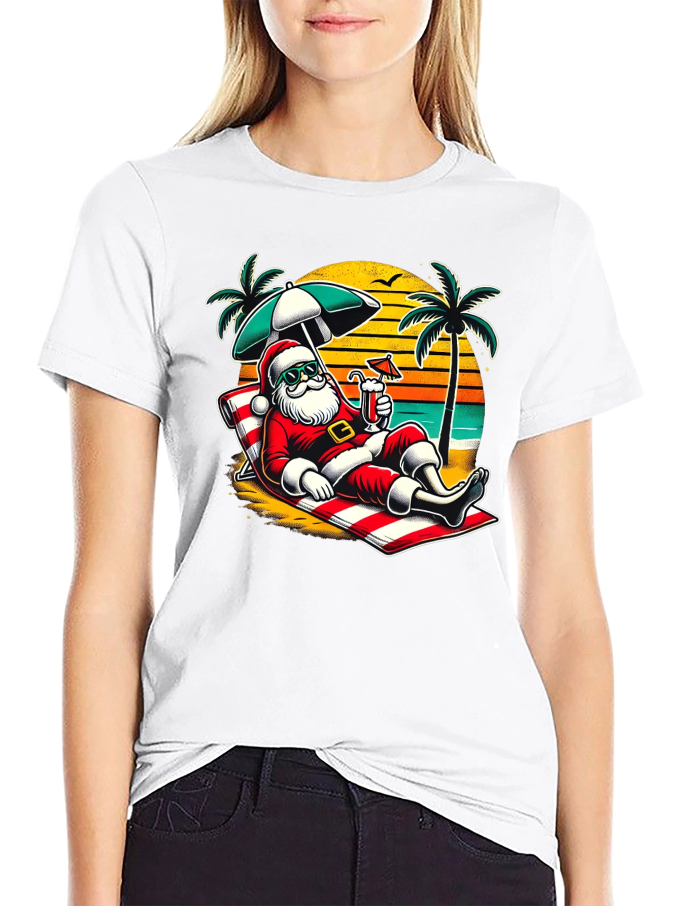 Relaxing Santa Beach T-Shirt