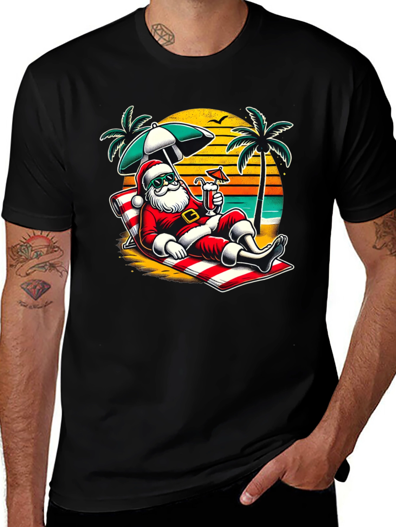 Relaxing Santa Beach T-Shirt