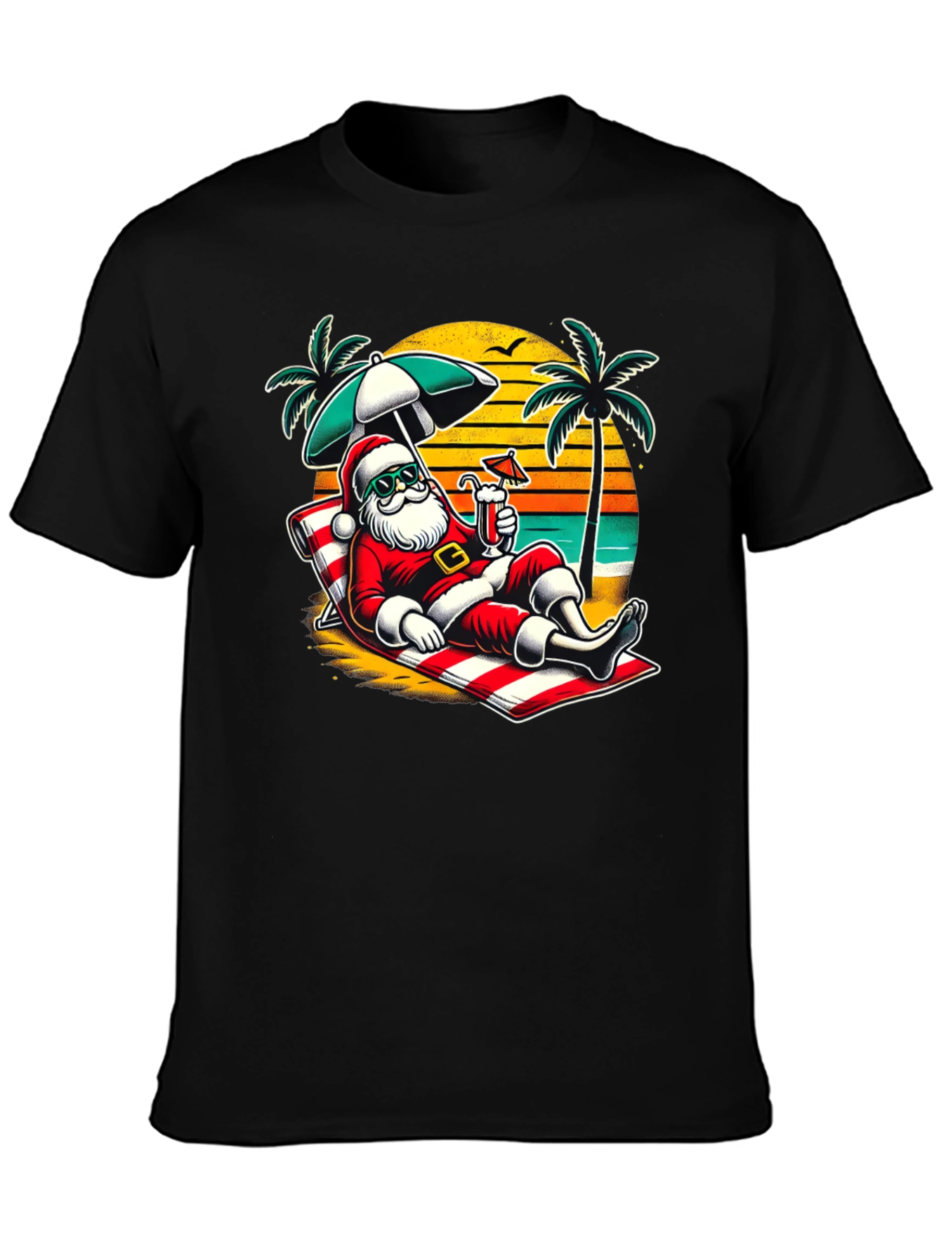 Relaxing Santa Beach T-Shirt