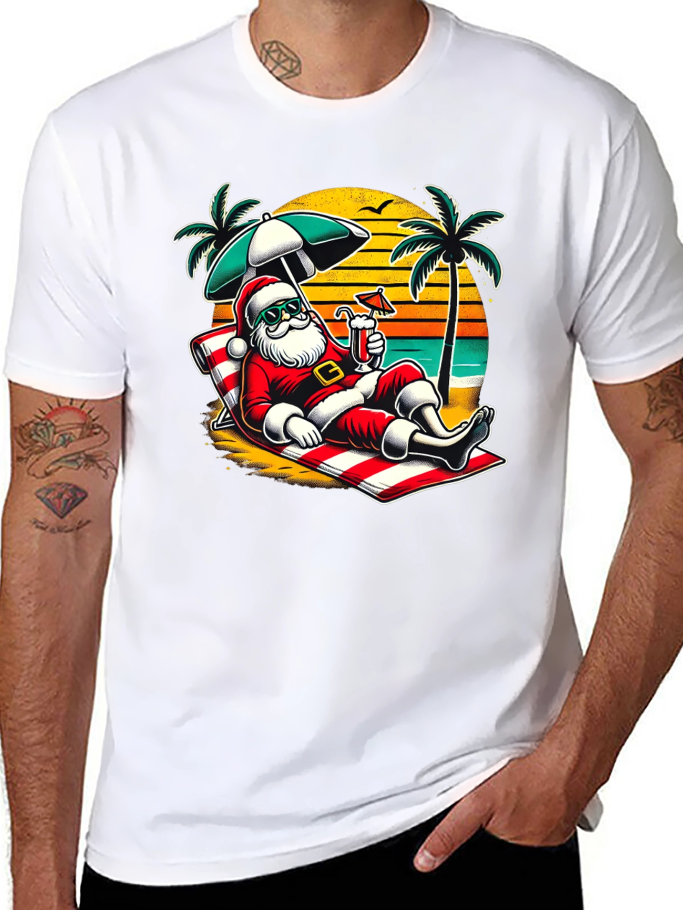 Relaxing Santa Beach T-Shirt