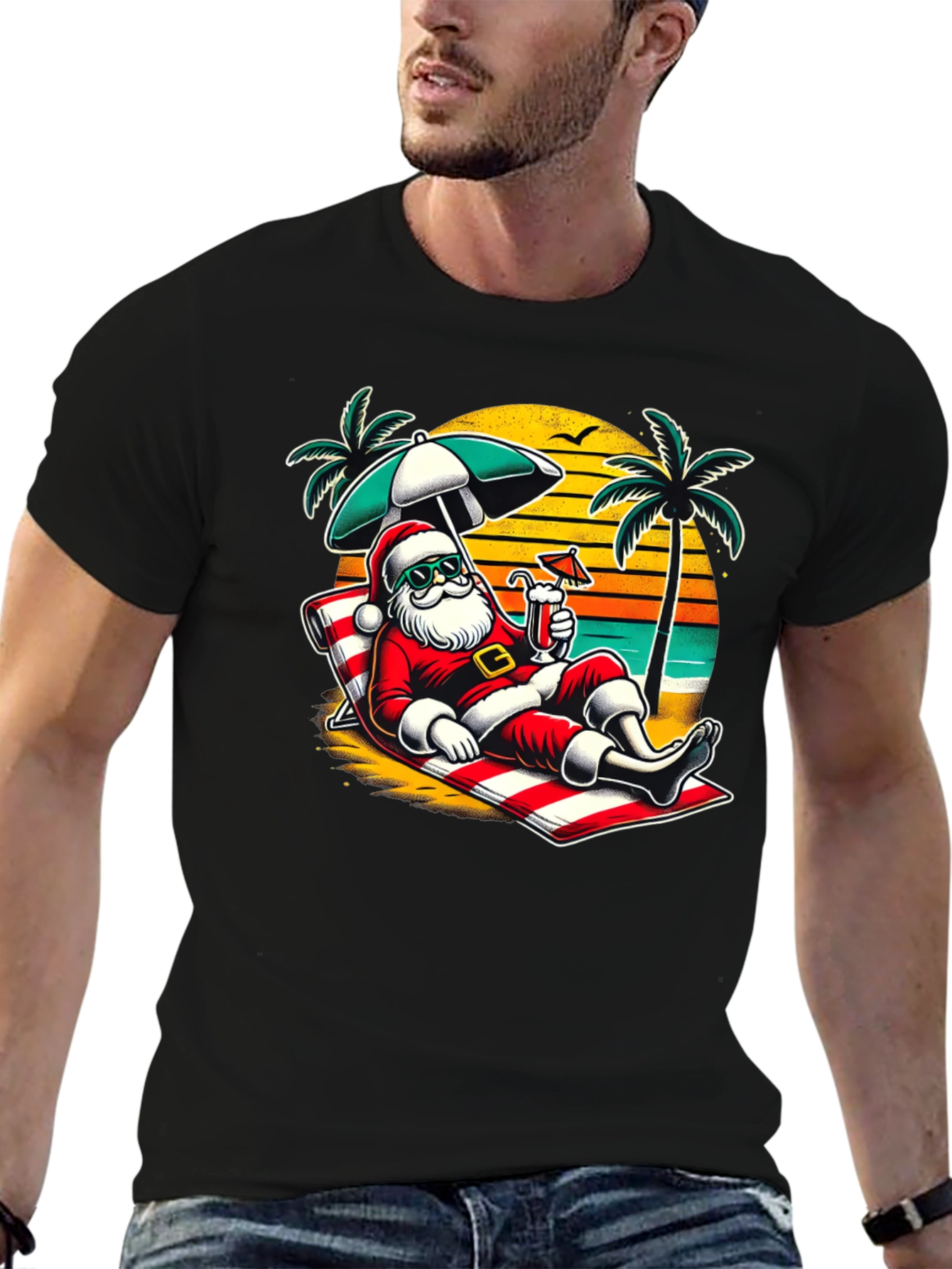 Relaxing Santa Beach T-Shirt