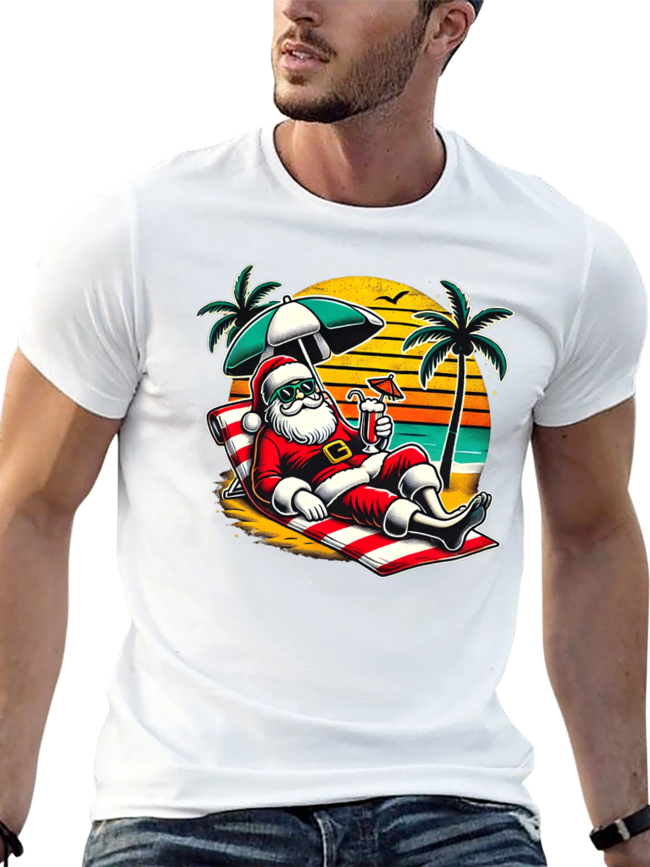 Relaxing Santa Beach T-Shirt