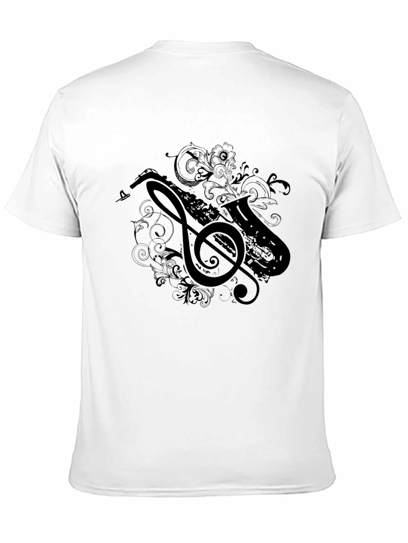Saxophone Music Tee - Stylish Graphic Print T-Shirt