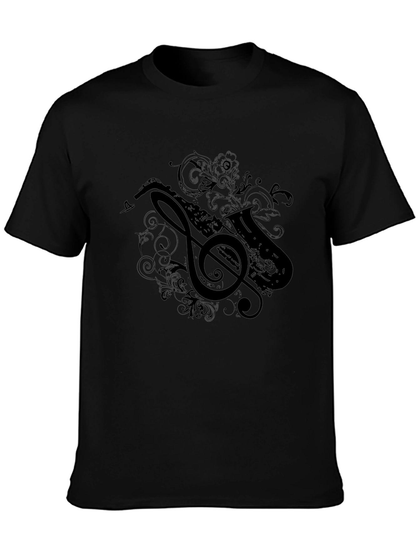 Saxophone Music Tee - Stylish Graphic Print T-Shirt