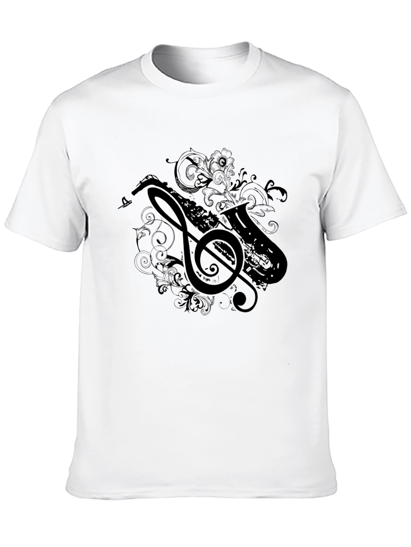 Saxophone Music Tee - Stylish Graphic Print T-Shirt